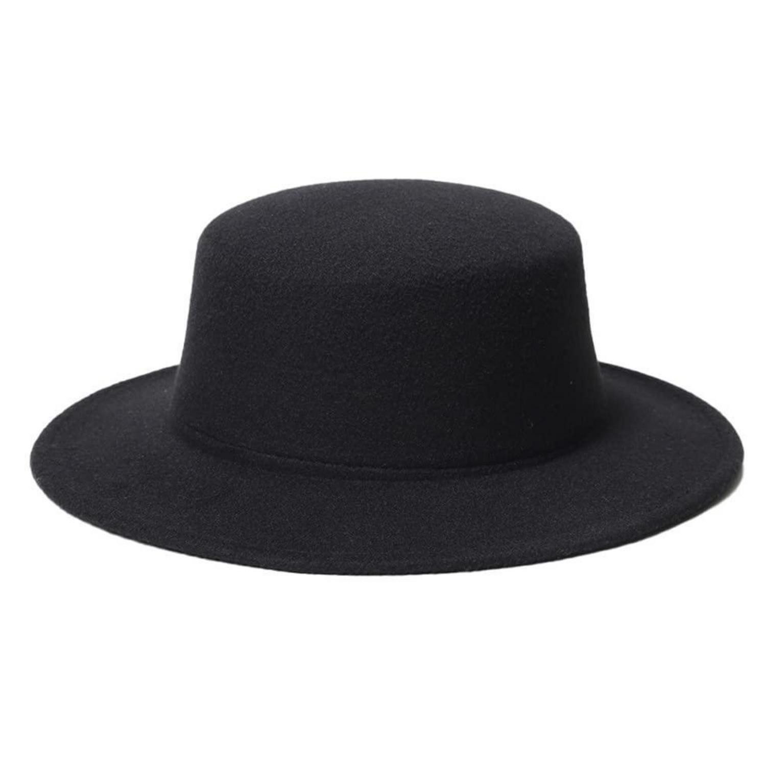 LuxusKollektion Fedora Fedora-Hut unisex Wollmischgewebe breite Krempe schwarz