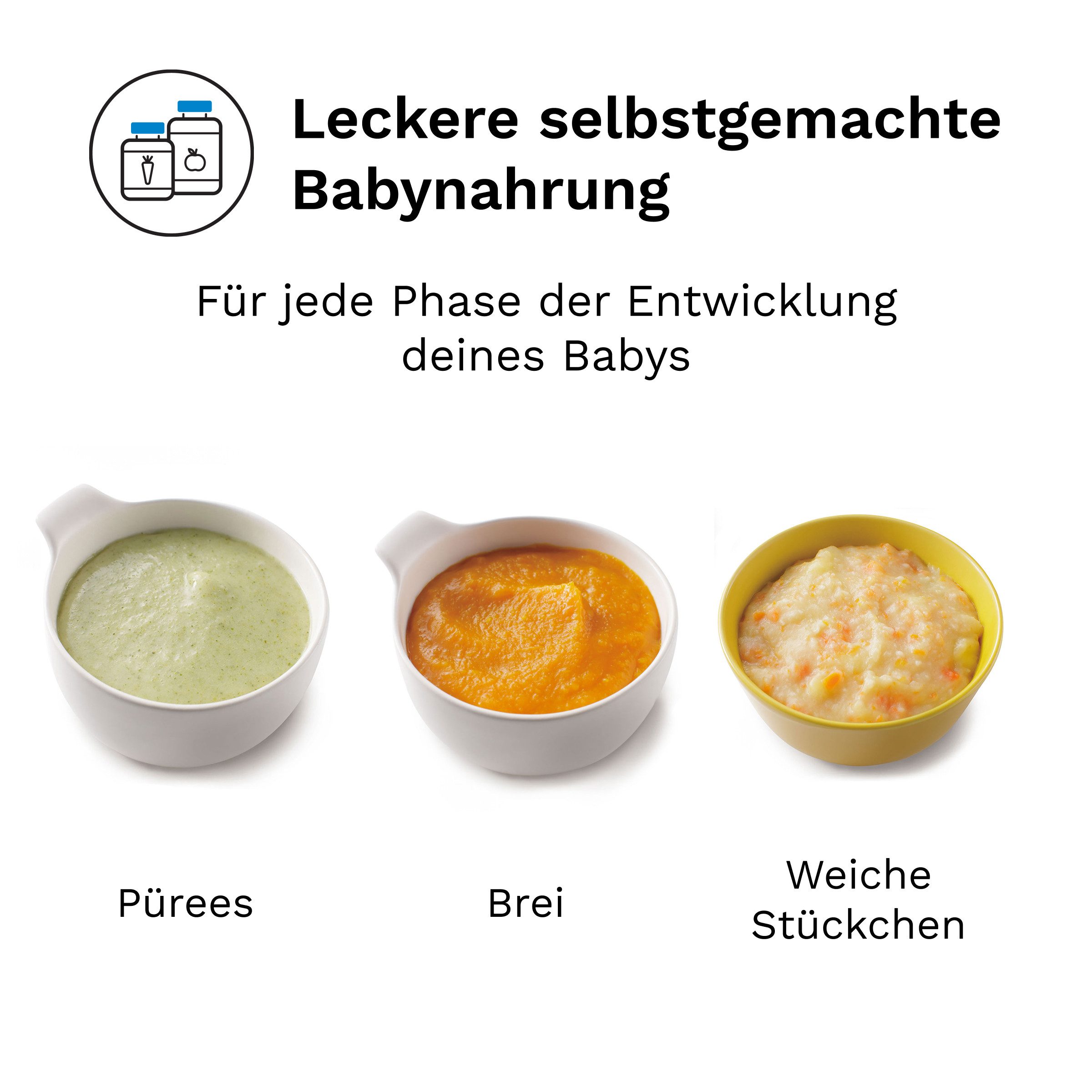 Baby Brezza Babynahrungszubereiter, 400 W, Dampfgart & püriert automatisch für frische Babynahrung