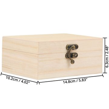 Belle Vous Organizer Blank Jewelry Box - 6 Pack - 14.8 x 10.2 x 6.3 cm, Naturholzkiste (6er Pack) - 14,8 x 10,2 x 6,3 cm