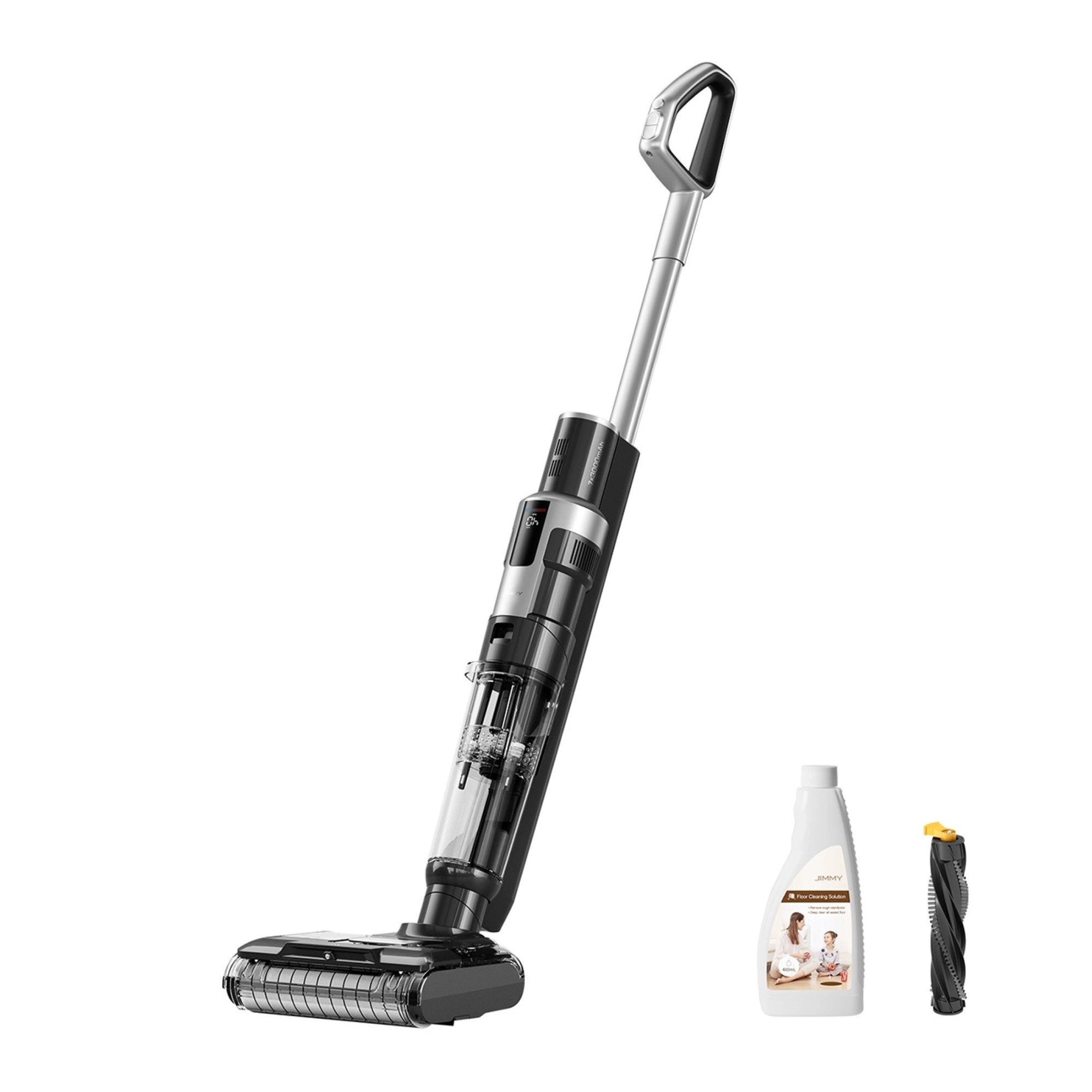Jimmy Akku-Hand-und Stielstaubsauger mit Wisch- & Schrubbfunktion 15000 Pa mit LED-Display und HEPA-Filter