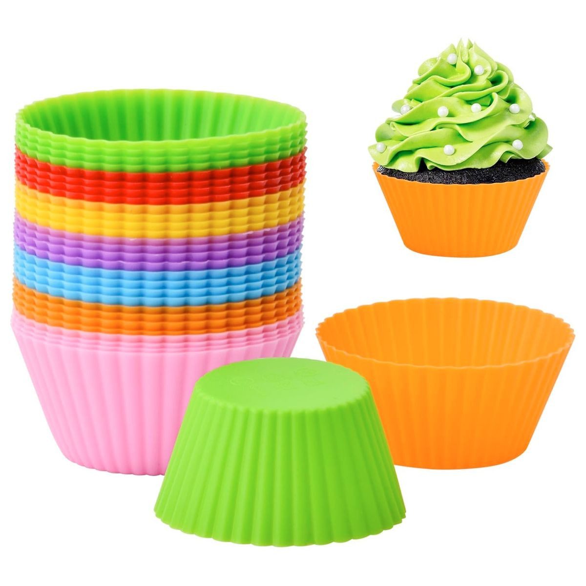 König Design Muffinform Backform Silikon Wiederverwendbare Muffinformen, (Set 16-tlg), Muffinförmchen Cupcake BPA-Frei