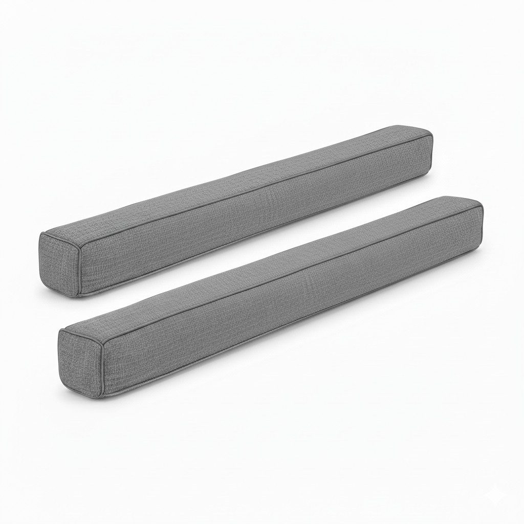 Beautissu Zugluftstopper 2er Set Magnetischer Zugluftstopper für Türen 100cm Levante, Grau, Stoff Windstopper Tür Zugluftstopper Fenster Haustür Kältestopper