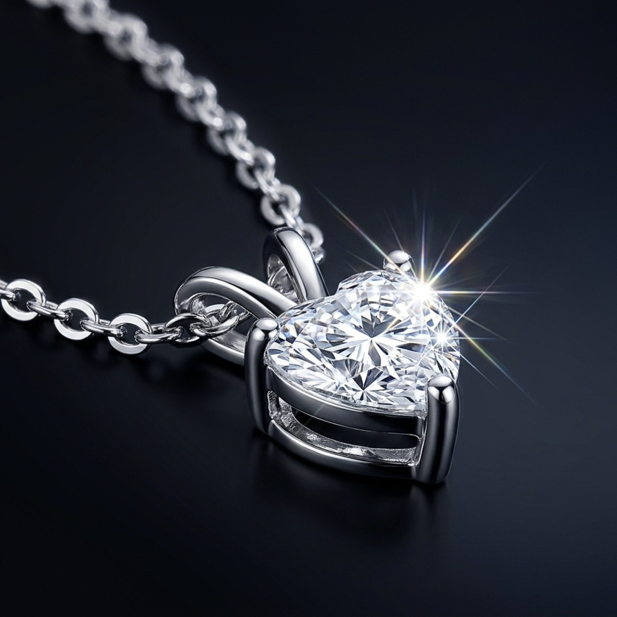 UNIQAL.de Silberkette 925 mit Moissanit 3,0 Karat – Solitaire Diamant Anhänger Optik (Silberkette mit Solitaire Moissanit Anhänger, 925 Sterling Silber weißgold oder 14K gold veredelt, inkl. Luxuriöse Schmuck Geschenkbox), Moissanit VVS1 Reinheit, GRA-Zertifikat, Halskette Geschenk für Damen