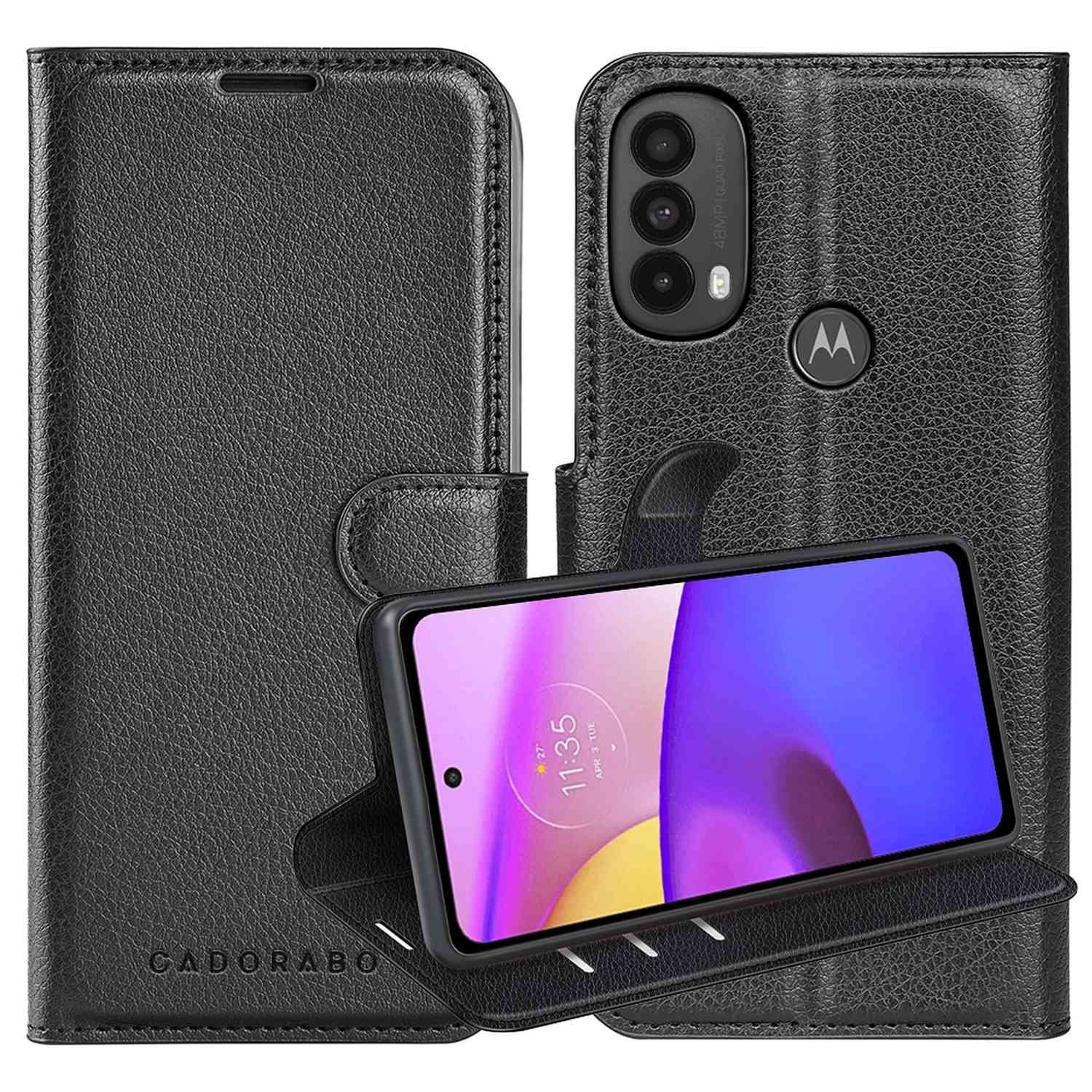 Cadorabo Handyhülle für Motorola MOTO E20 / E30 / E40 Hülle Motorola MOTO E20 / E30 / E40, Hülle Schutzhülle mit Standfunktion, Kartenfach und Magnetverschluss