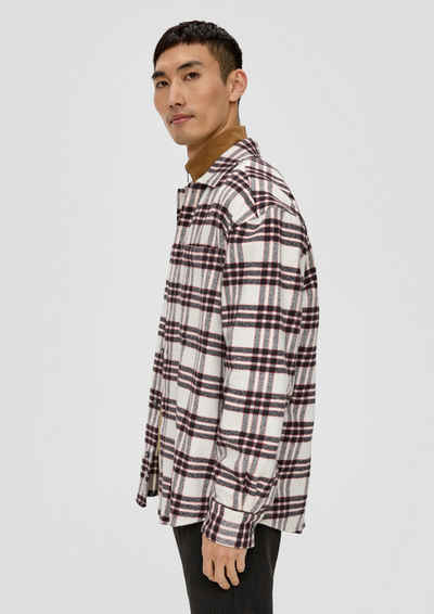 s.Oliver Langarmhemd Relaxed: Overshirt aus Baumwolle Tape