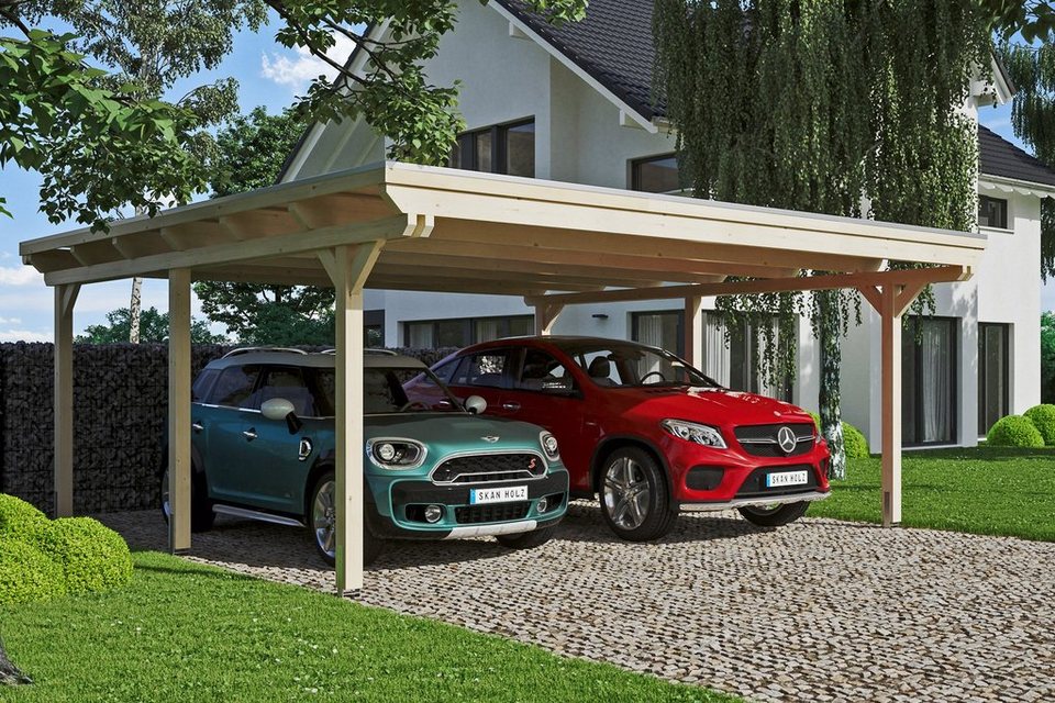 Skanholz Doppelcarport Emsland, BxT: 613x604 cm, 223 cm Einfahrtshöhe,  versch. Farben