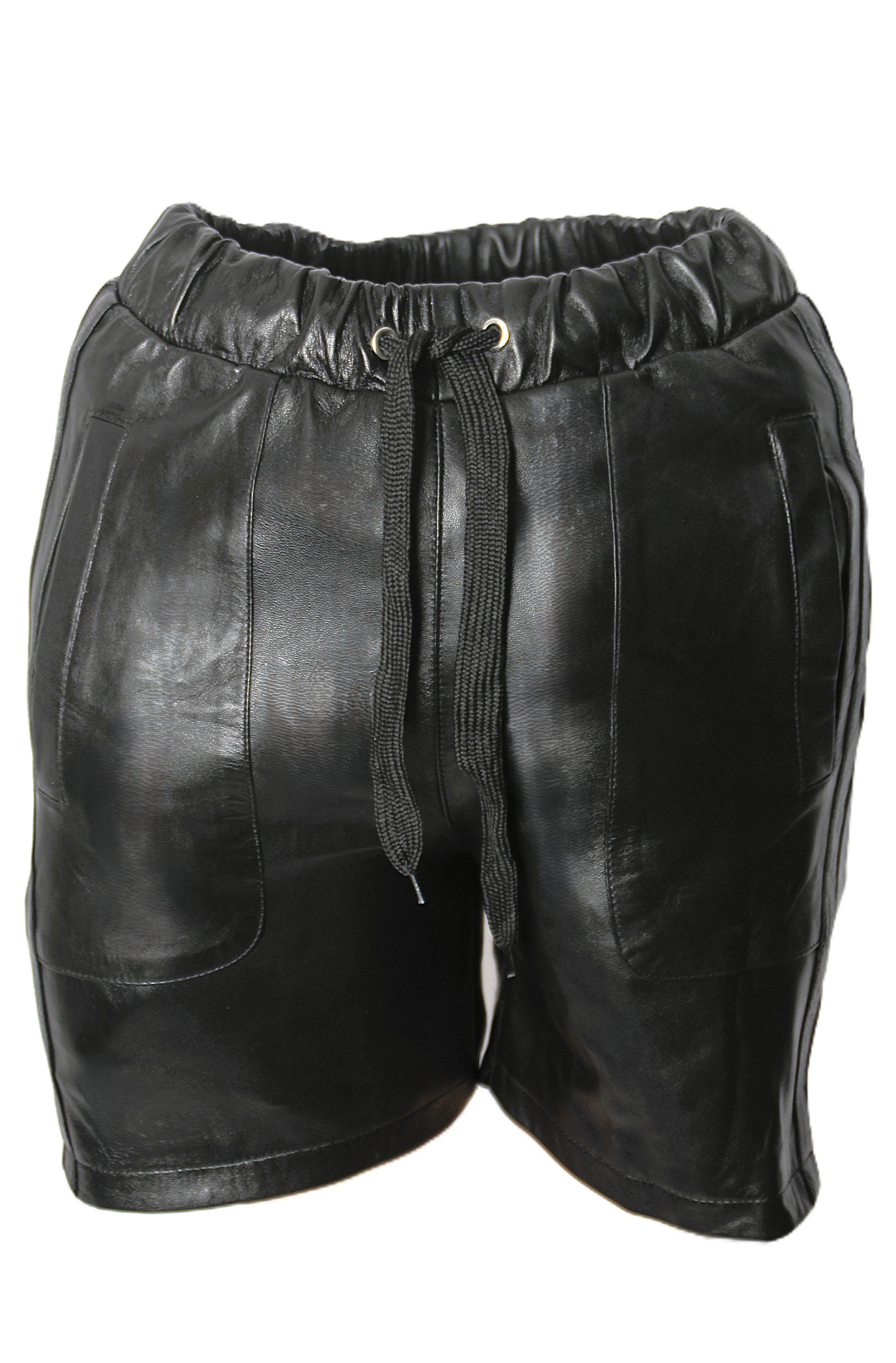 Be Noble Shorts Wimbledon schwarz Kurze Ledershorts im lässigen Style für den Mann