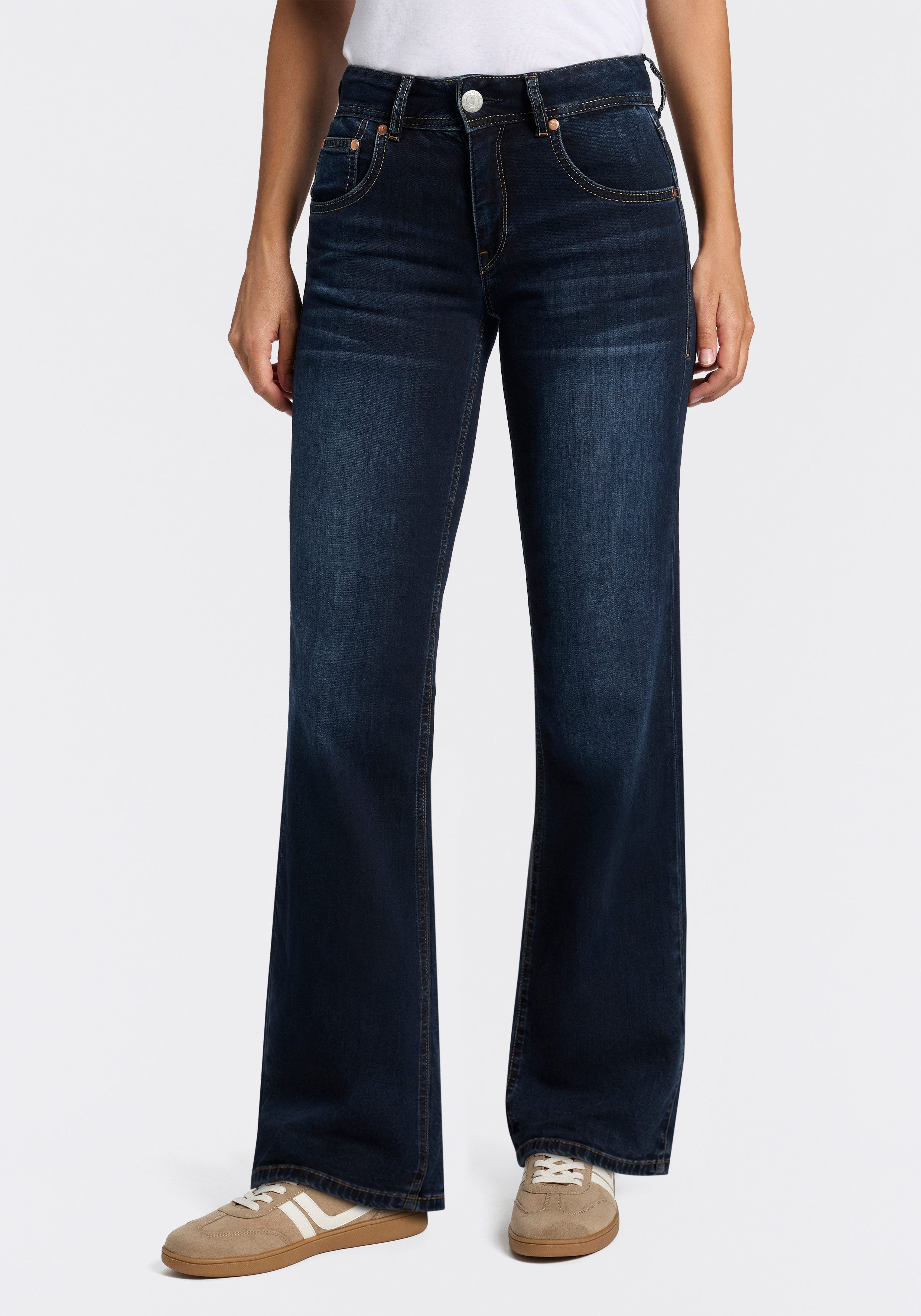 Herrlicher 5-Pocket-Jeans Edna Denim Light im Flared Fit