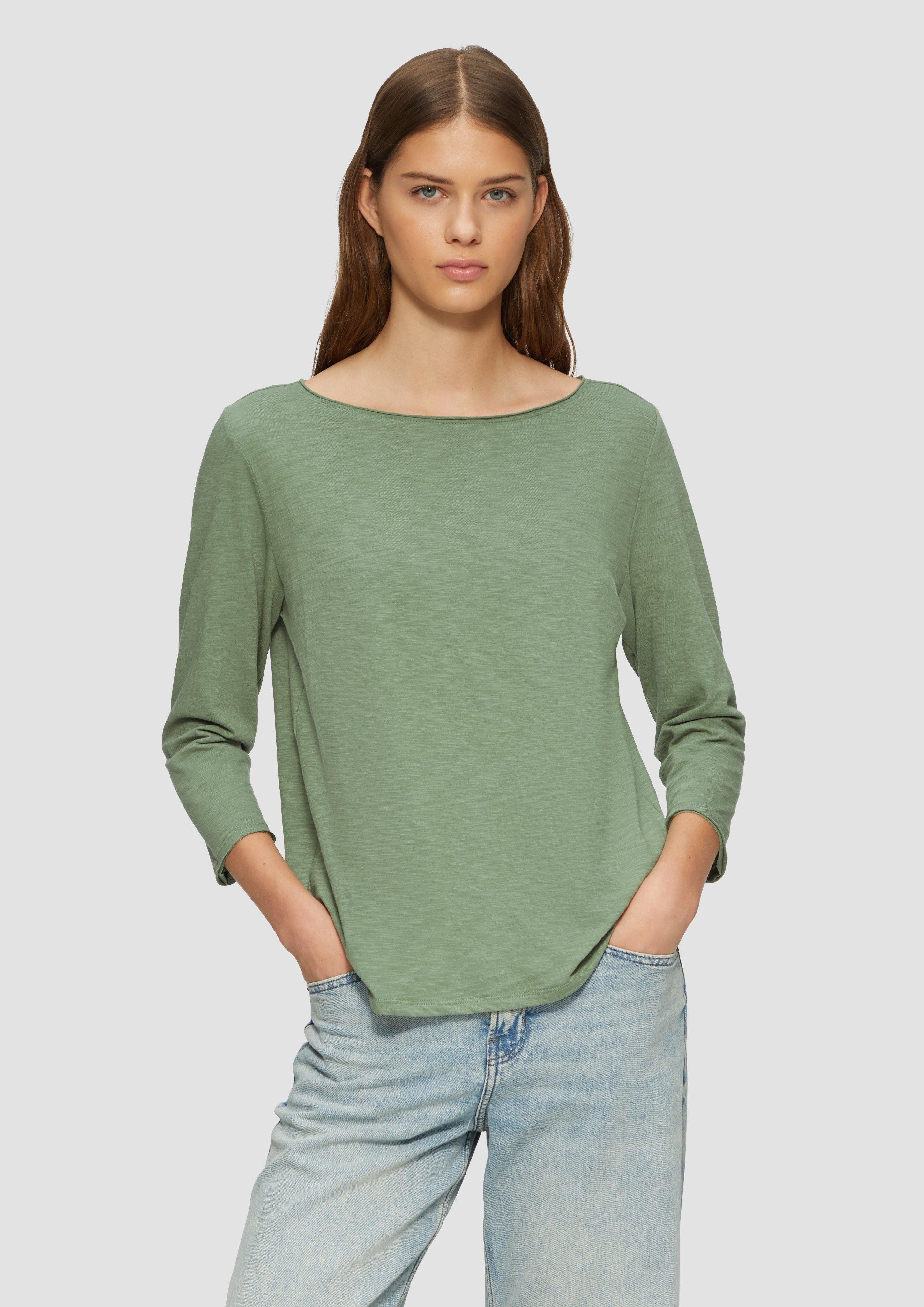 s.Oliver 3/4-Arm-Shirt Shirt mit Flammgarnstruktur und günstig online kaufen