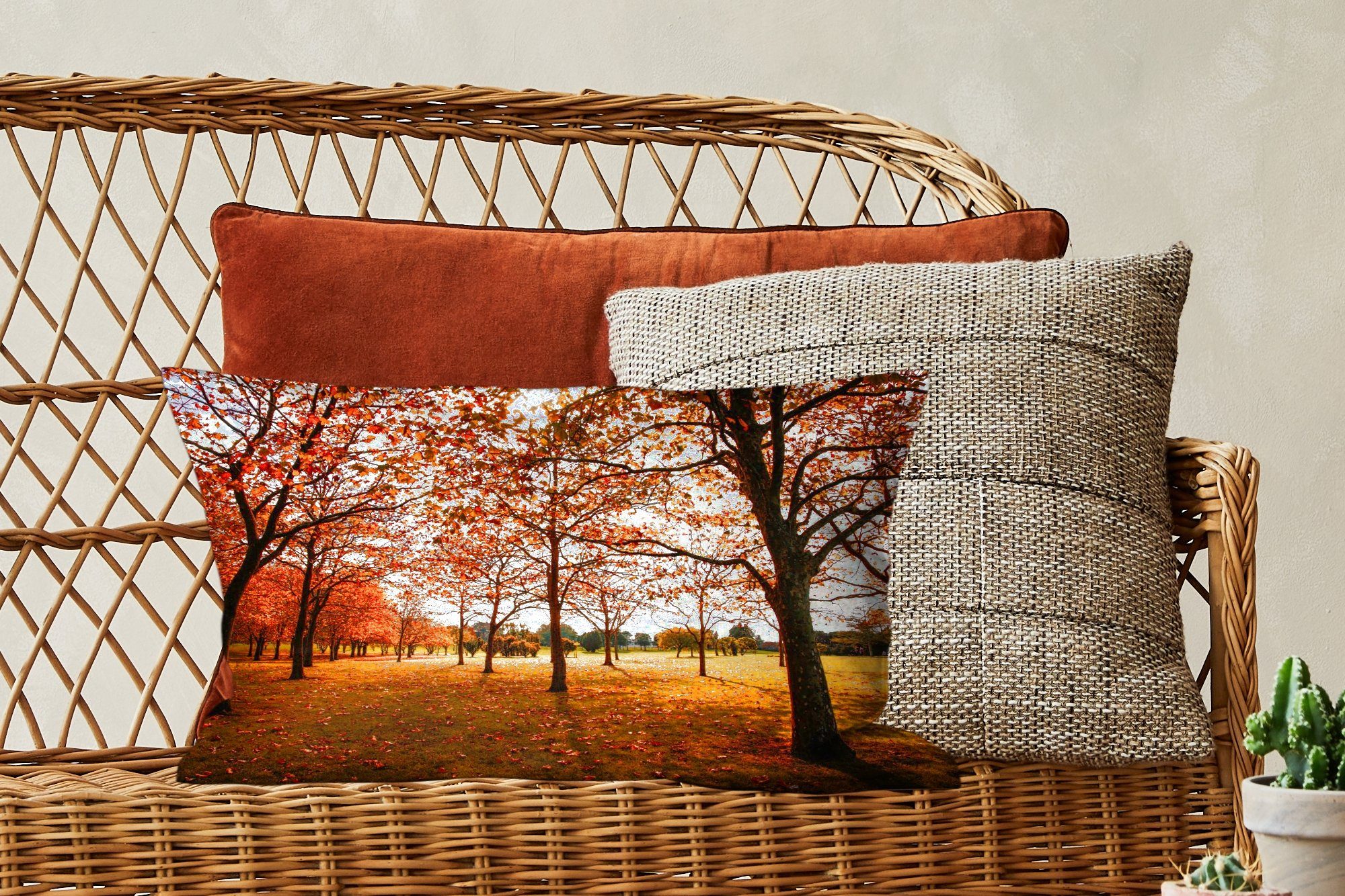 - Dekokissen Herbst Dekoration, Füllung, Zierkissen, MuchoWow Wohzimmer - Natur, mit Dekokissen Herbstblätter Schlafzimmer