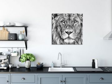 Pixxprint Glasbild bildschöner Löwe, bildschöner Löwe (1 St), Glasbild aus Echtglas, inkl. Aufhängungen und Abstandshalter