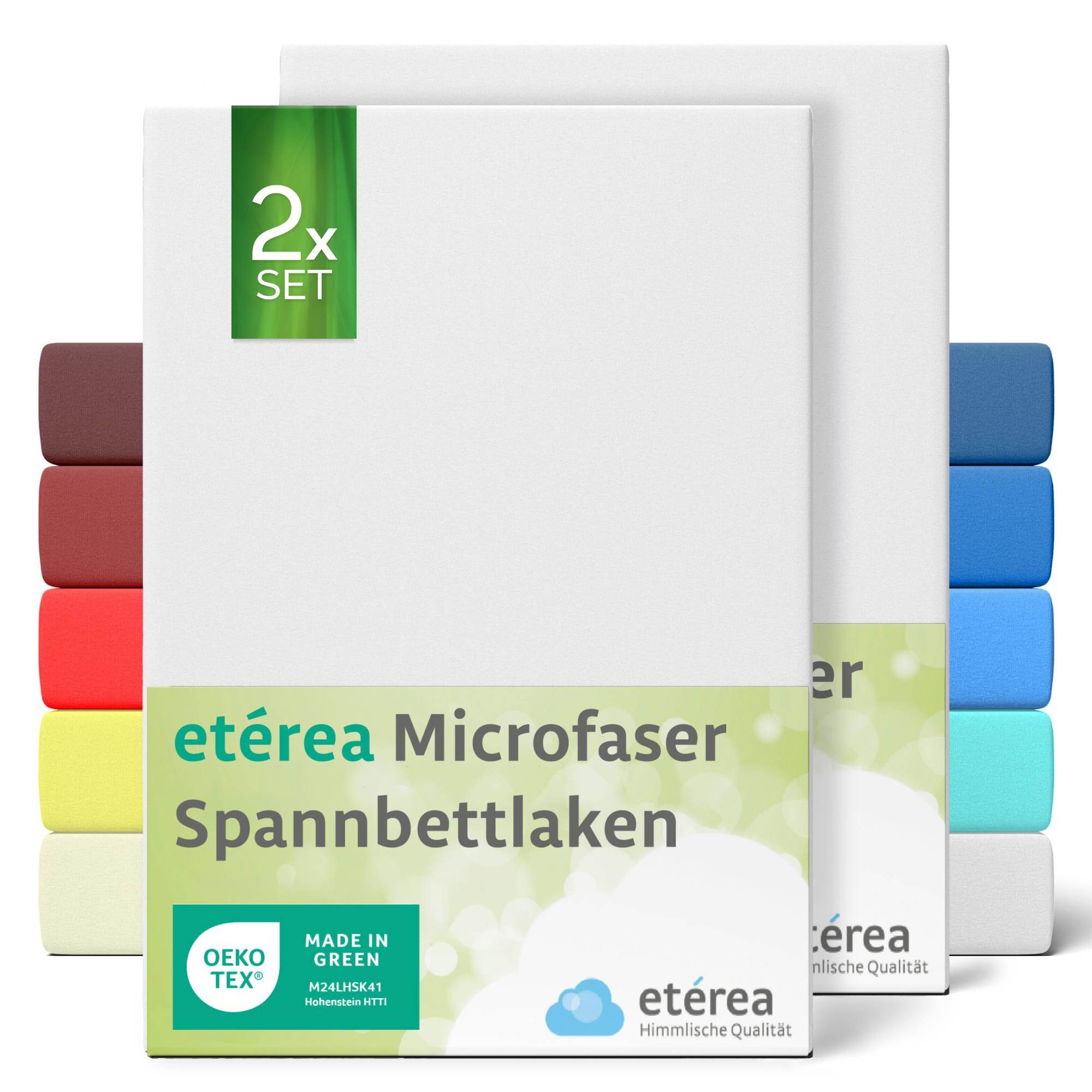 etérea Himmlische Qualität Spannbettlaken etérea Microfaser Kinder Spannbettlaken Doppelpack, Microfaser, Gummizug: rundum, (2 Stück)