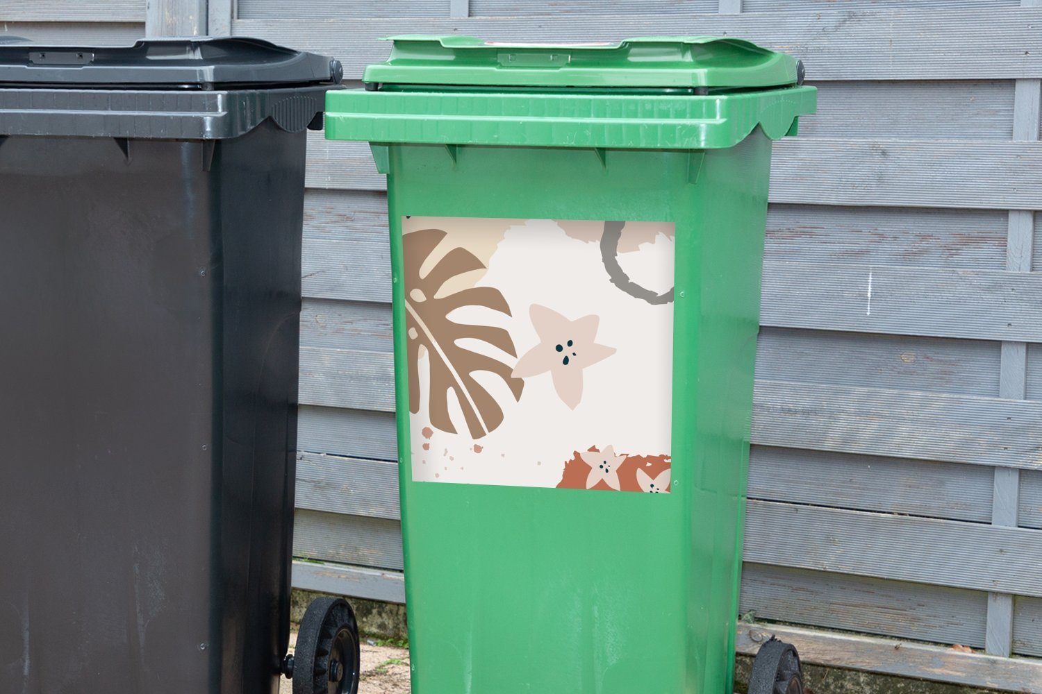 Mülleimer-aufkleber, Sommer Stern Container, - - (1 Wandsticker Sticker, Mülltonne, Abfalbehälter Weiß St), MuchoWow
