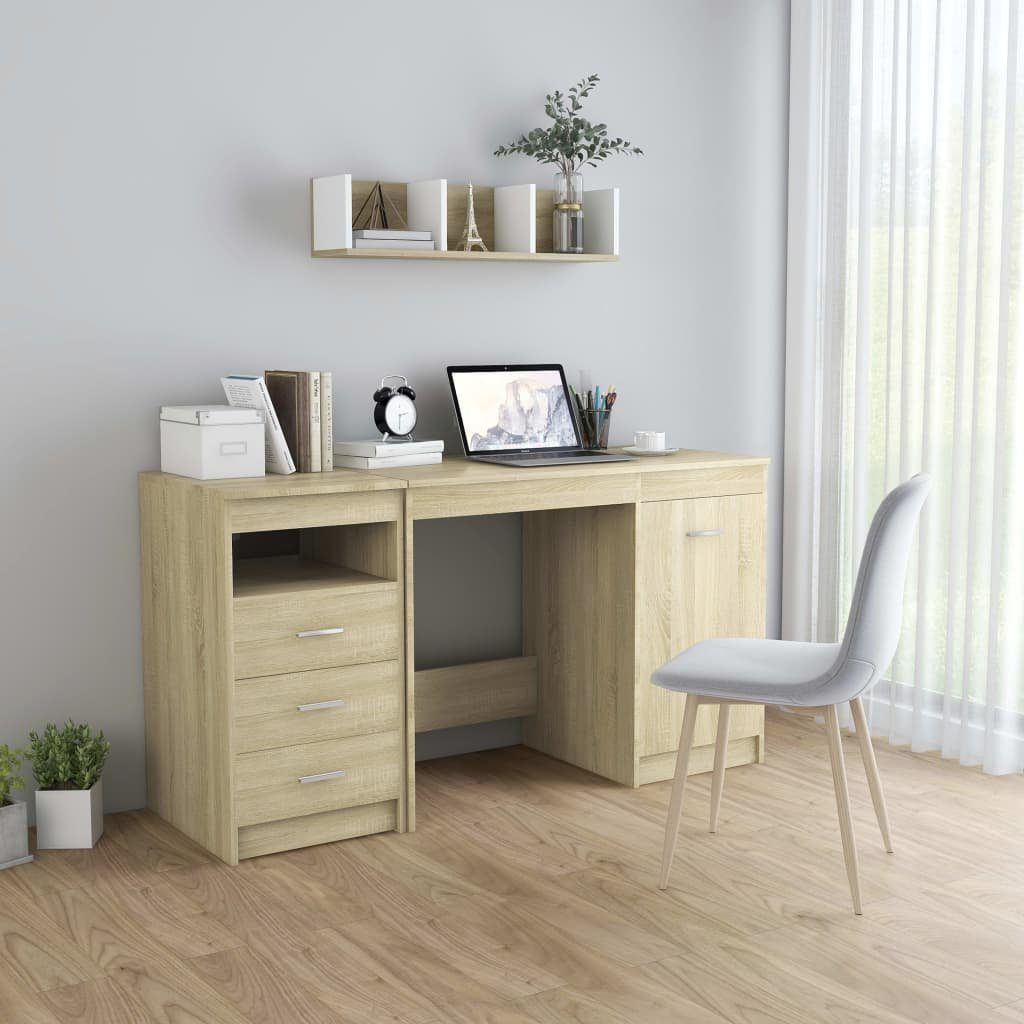 furnicato Schreibtisch Sonoma-Eiche 140x50x76 cm Holzwerkstoff