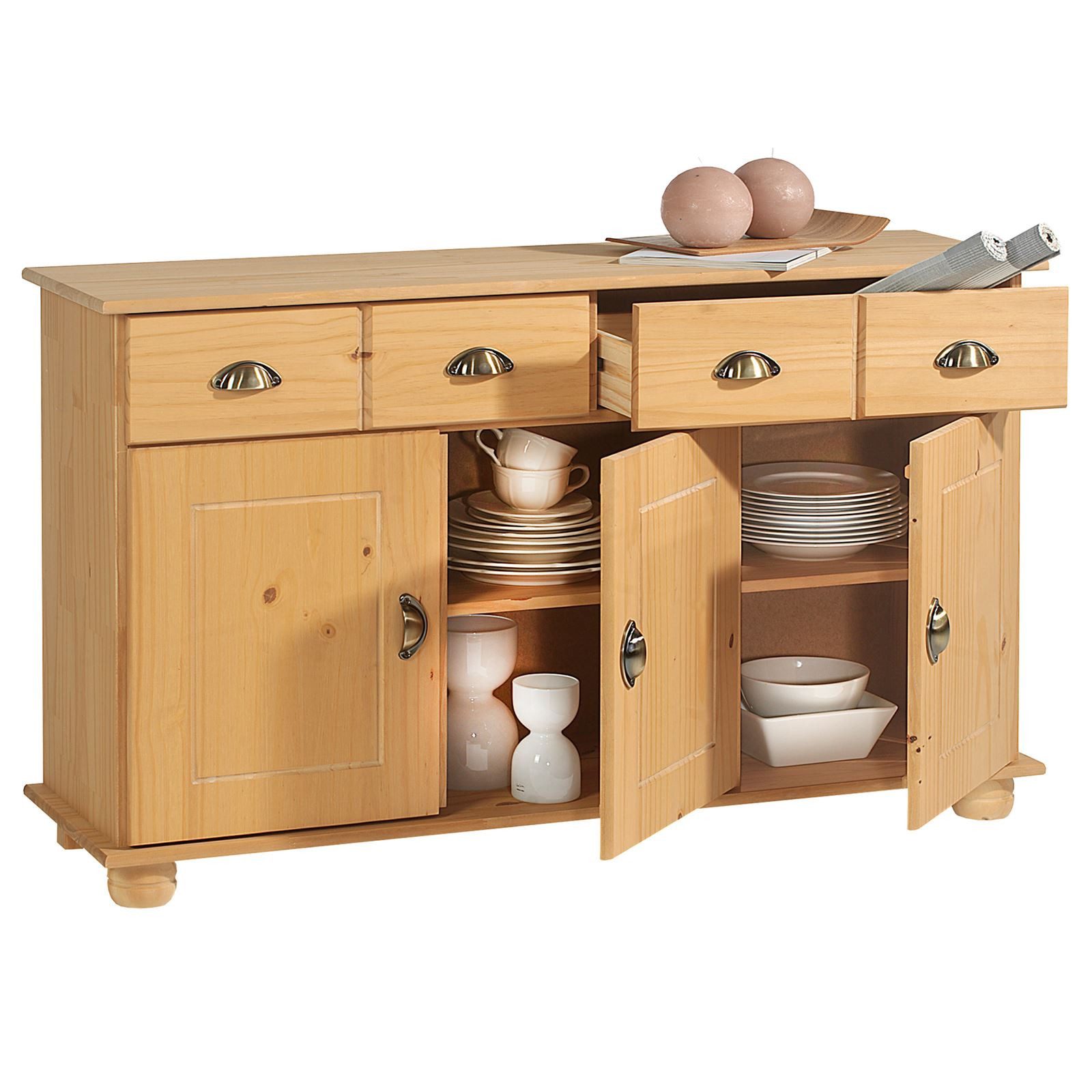 IDIMEX Kommode COLMAR, Sideboard Kommode Anrichte Kiefer massiv 3 Tür