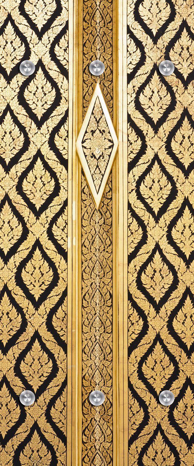 queence Wandgarderobe Thai Tempel - Gold - Garderobe aus hochwertigem Acrylglas (1 St), 50x120 cm - mit Edelstahlhaken