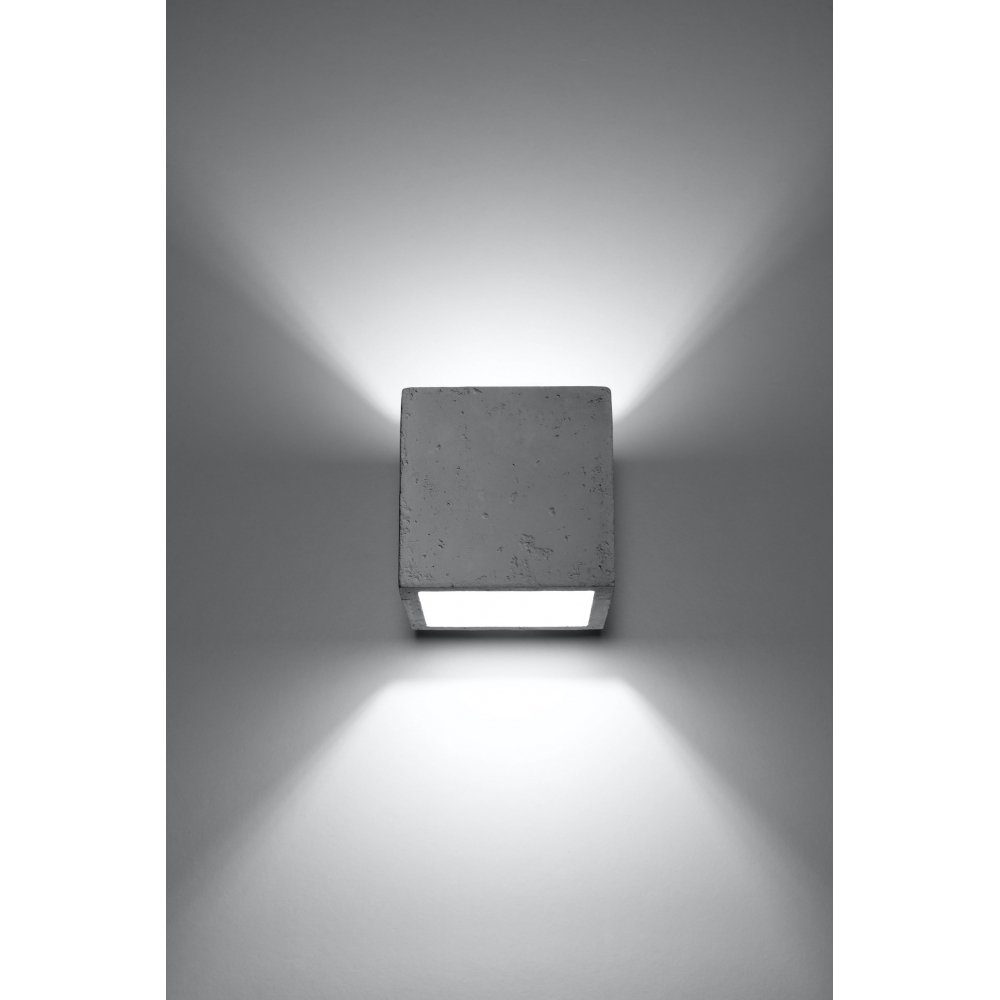 SOLLUX lighting Wandleuchte Wandleuchte 1x Wandlampe beton, QUAD G9