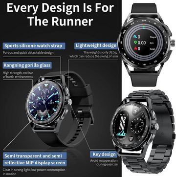 SGDDFIT Smartwatch (1,32 Zoll, Android, iOS), mit Telefonfunktion Bluetooth Anruf, IP67 Fitness Tracker SpO2 Pulsuhr