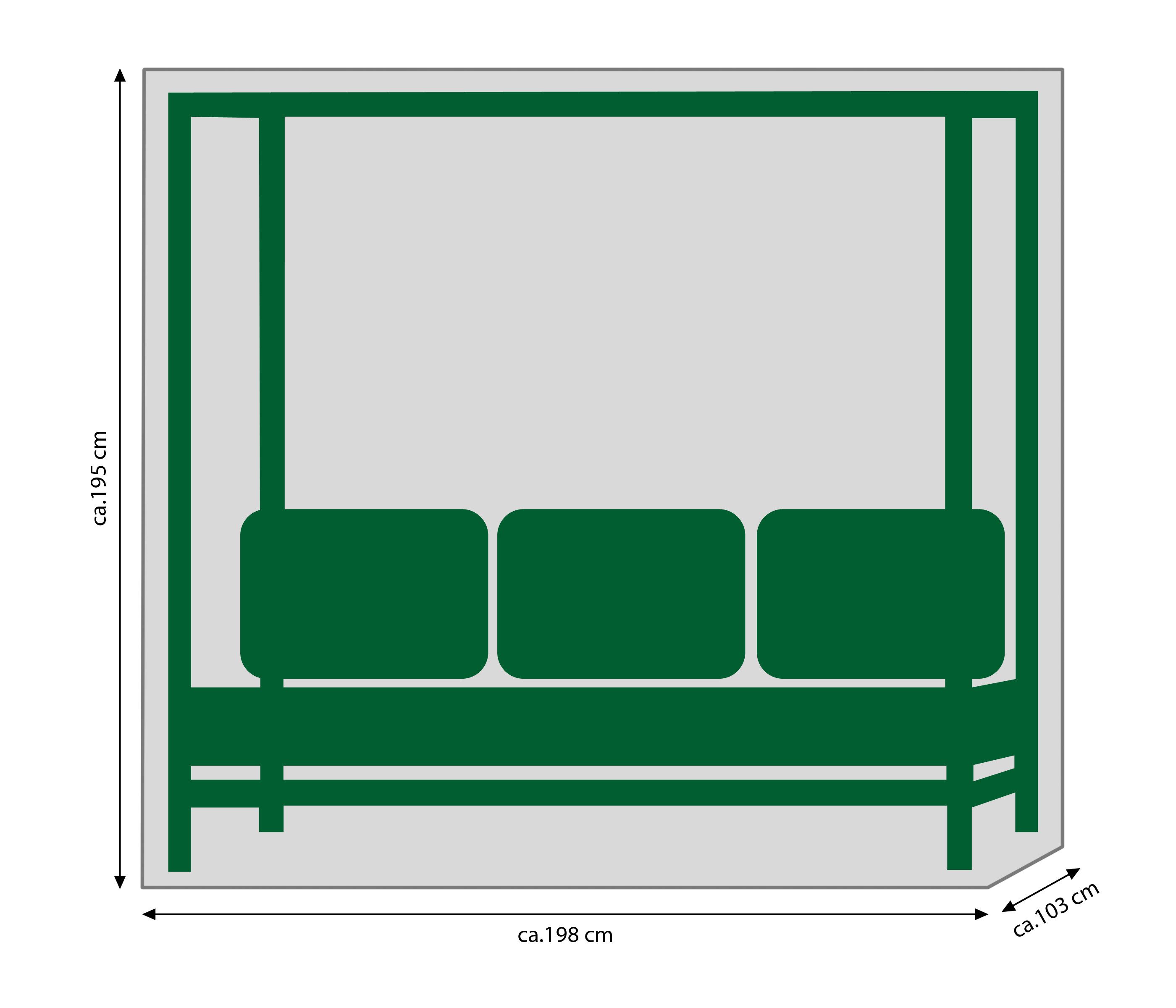 Dehner Gartenmöbel-Schutzhülle Abdeckhaube Daybed Hollywood, 195 x 100 x 195 cm, Schützen Sie Ihr Daybed mit dieser Hülle aus robustem Polyester
