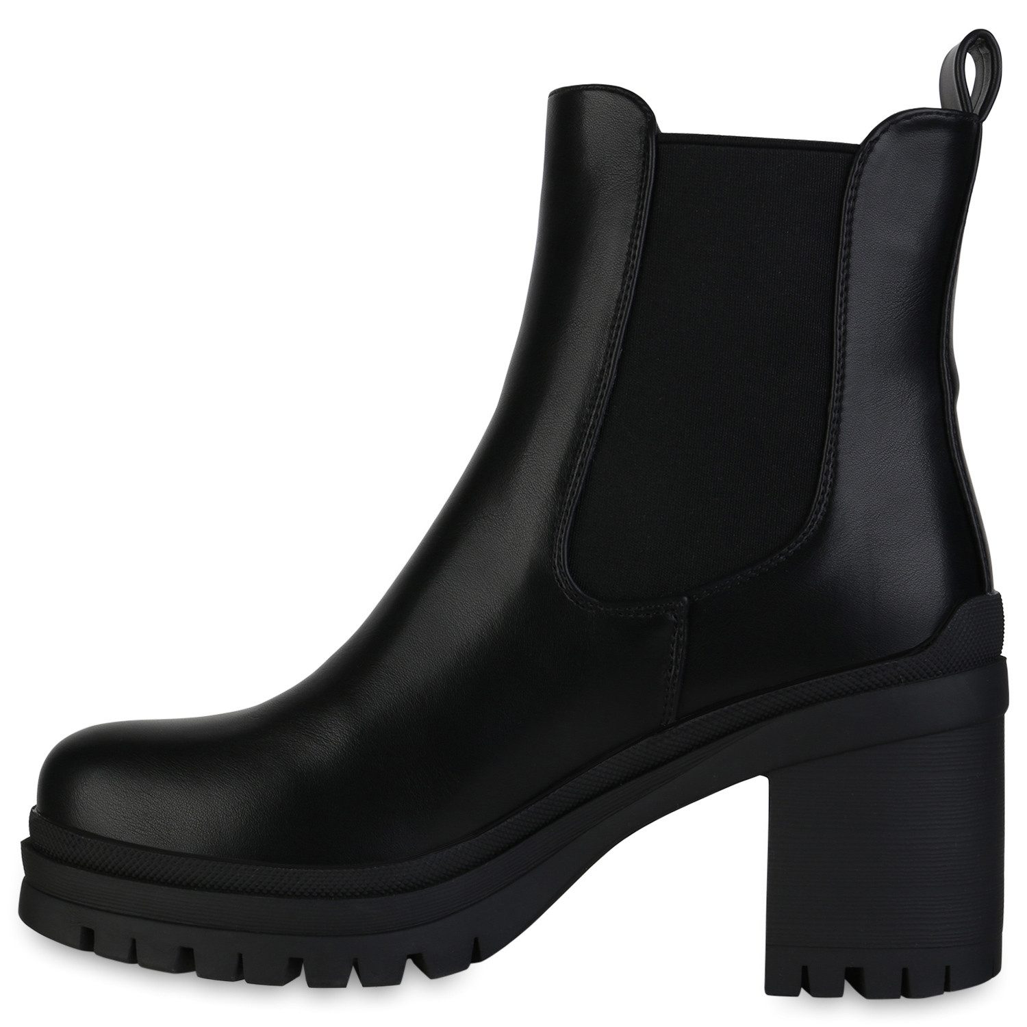 VAN HILL 839435 Chelseaboots Damen Chelsea Boots Stiefeletten Plateau Vorne Profil-Sohle