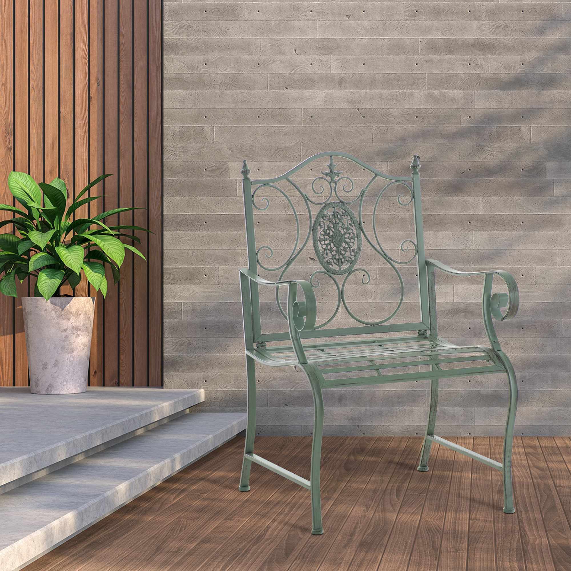 CLP Gartenstuhl Punjab (2er Set, 2 St), lackiertes Eisen, im Jugendstil