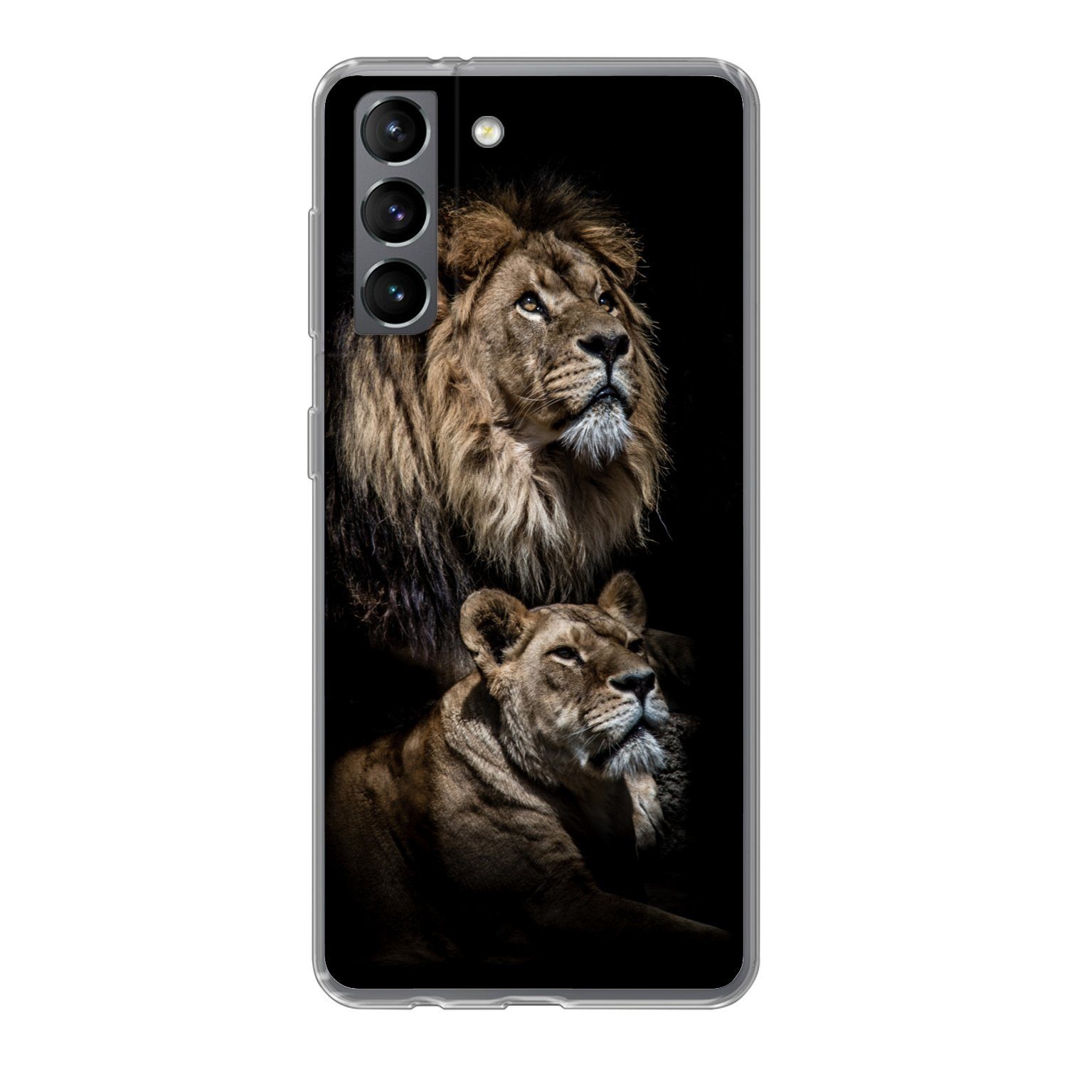 MuchoWow Handyhülle für Samsung Galaxy S21 Löwe - Löwin - Porträt, Phone Case, Silikon, Schutzhülle Dünn