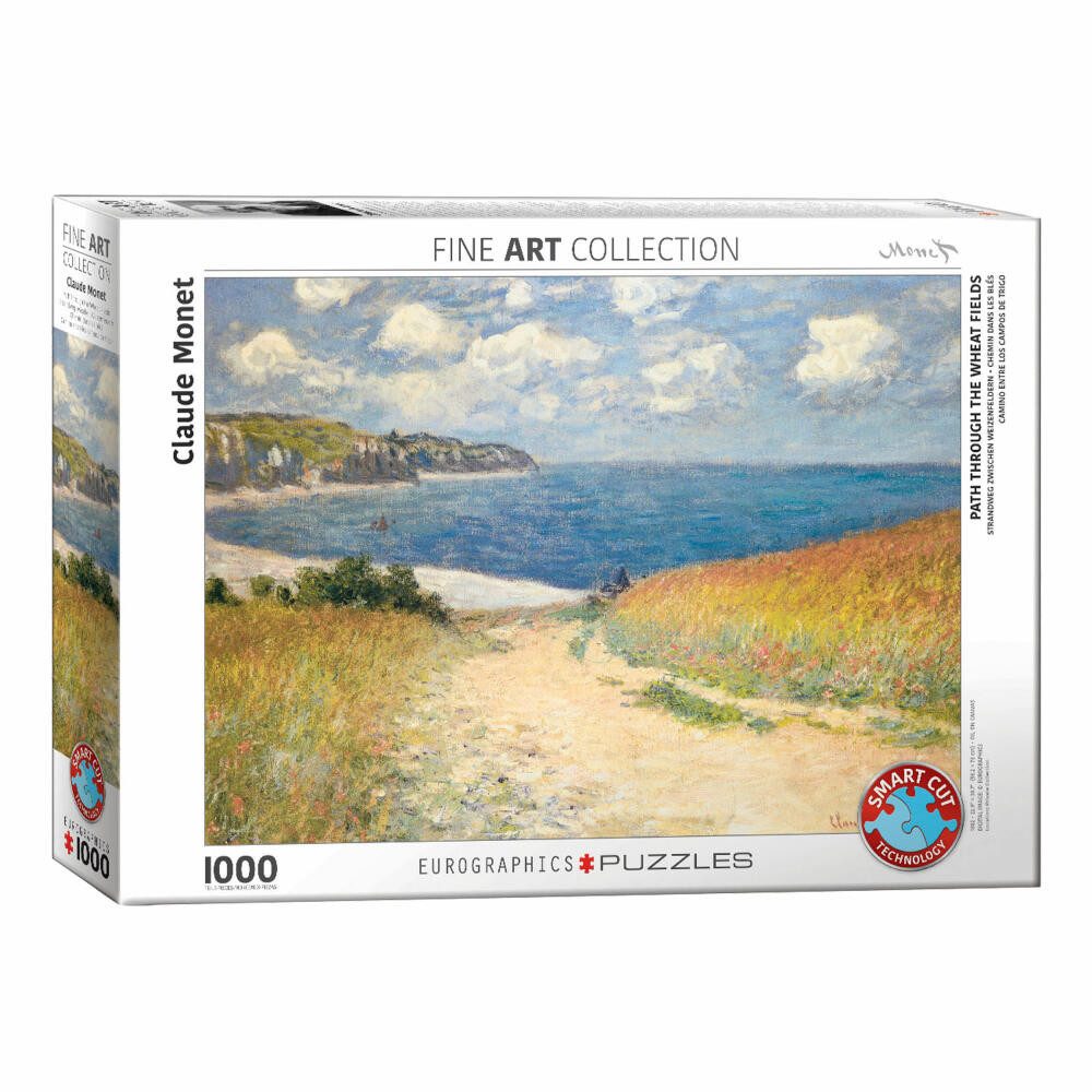 EUROGRAPHICS Puzzle Strandweg zwischen Weizenfeldern von Claude Monet, 1000 Puzzleteile
