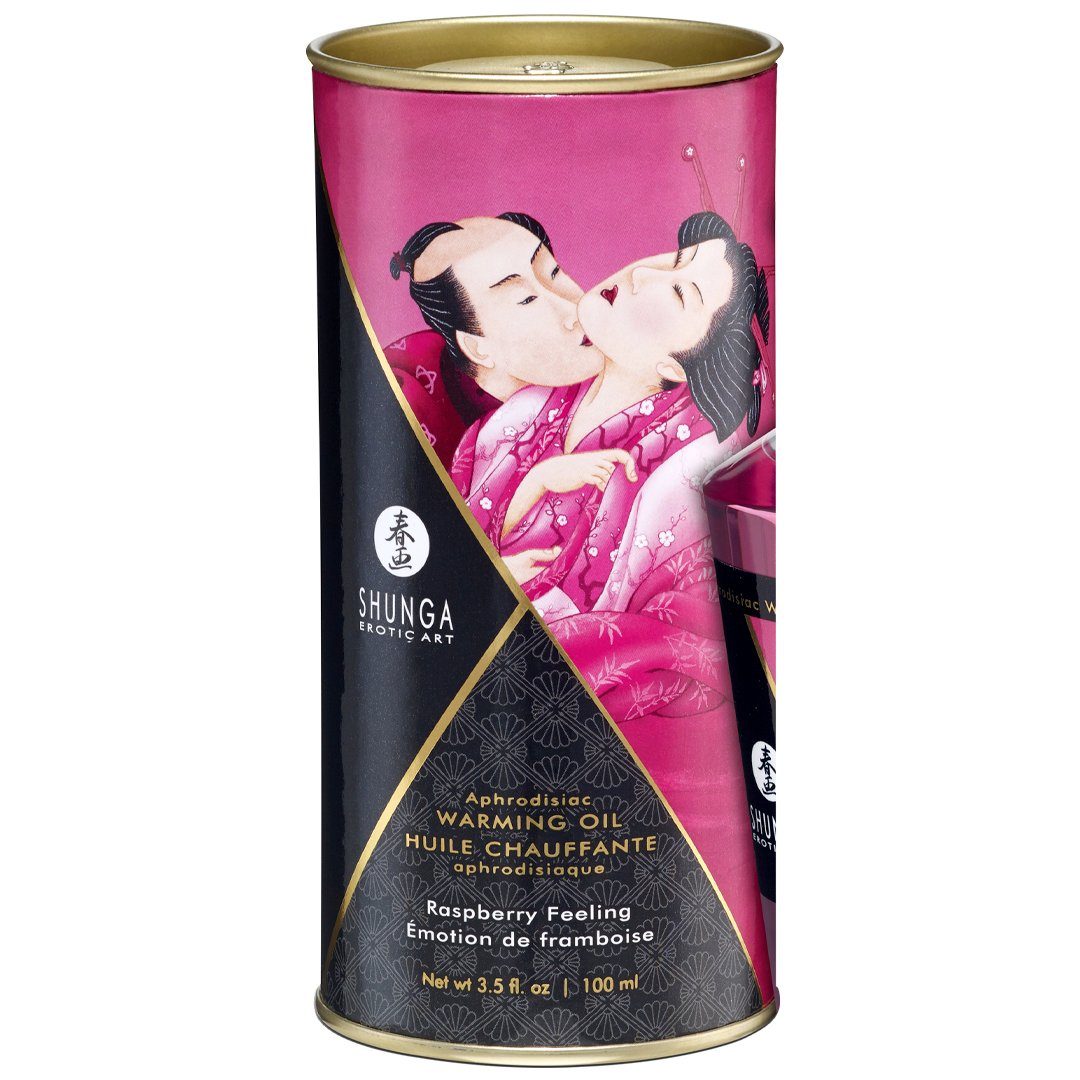 SHUNGA Massageöl Aphrodisiakum wärmendes Massage Öl Raspberry Feeling - Himbeer, Atemaktivierte Erwärmung