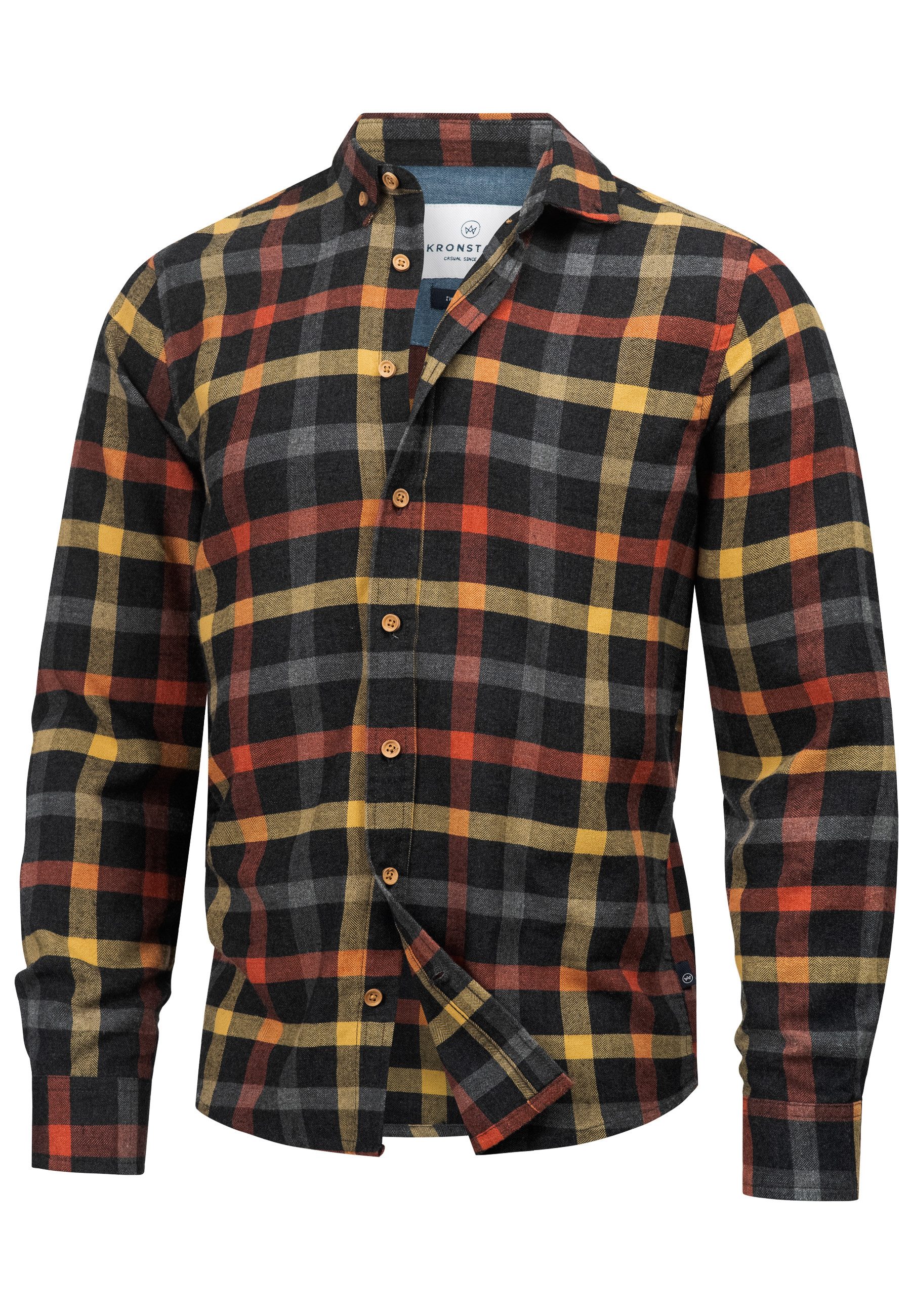Kronstadt Langarmhemd Herren KSDean Check Herrenhemd Langarm Carohemd mit B günstig online kaufen