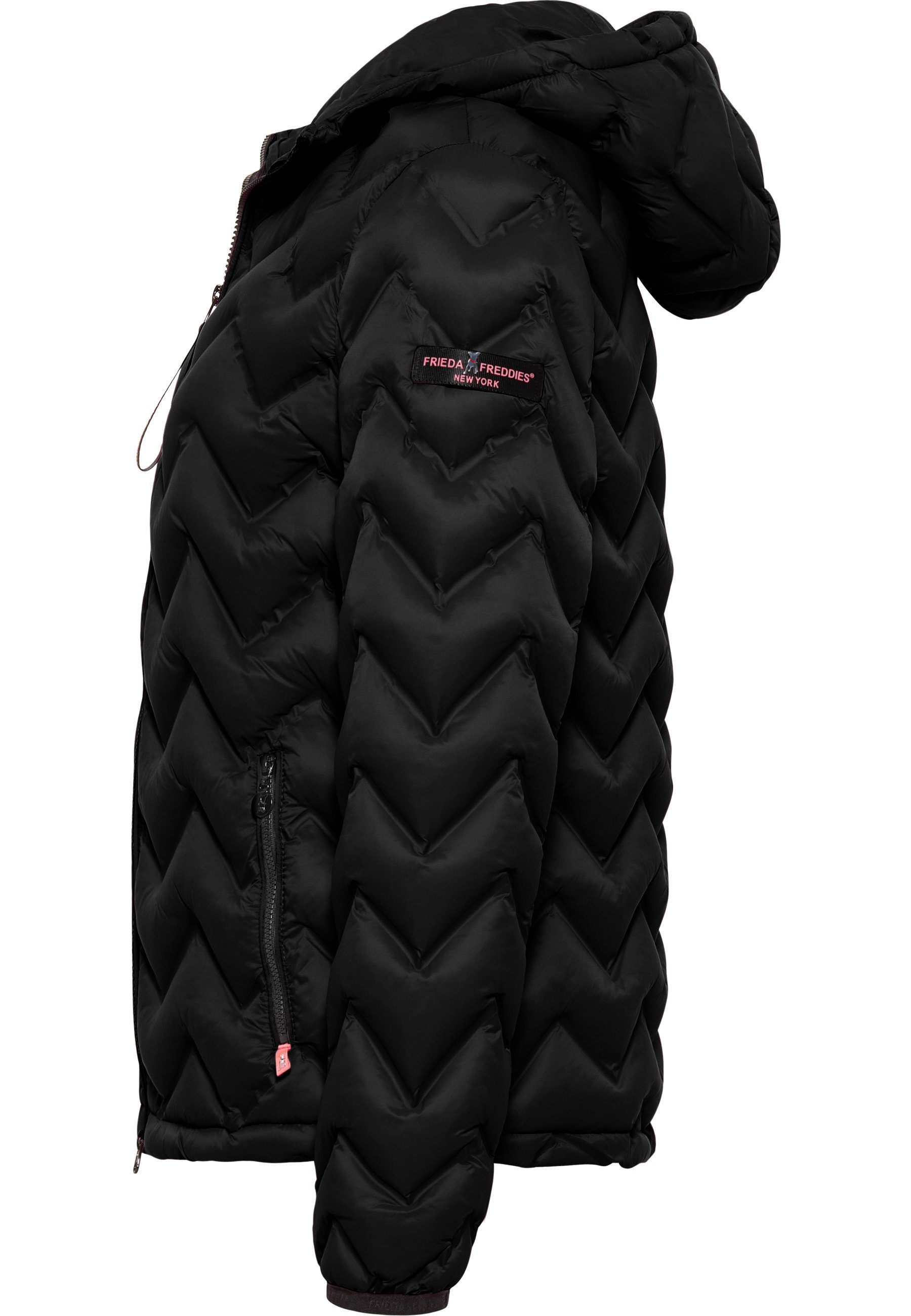 Frieda & Freddies NY Steppjacke Jacket, mit BLACK Mailynn Reißverschluss Thermolite