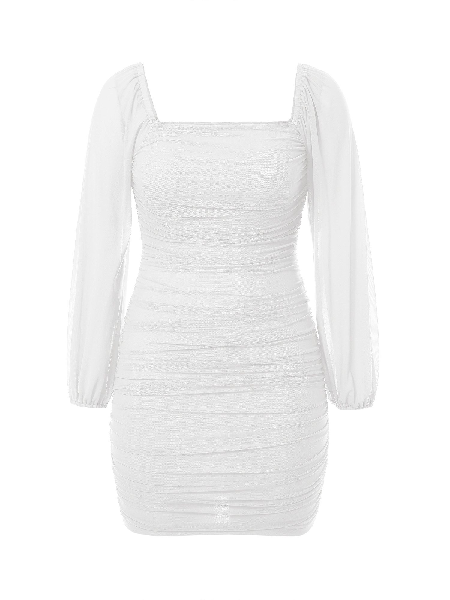 Imily Bela Minikleid Damenkleid mit Langarm und eckigem Ausschnitt (Packung, 1-tlg., 1per-Pack) Elegant – Bild 5 von 5