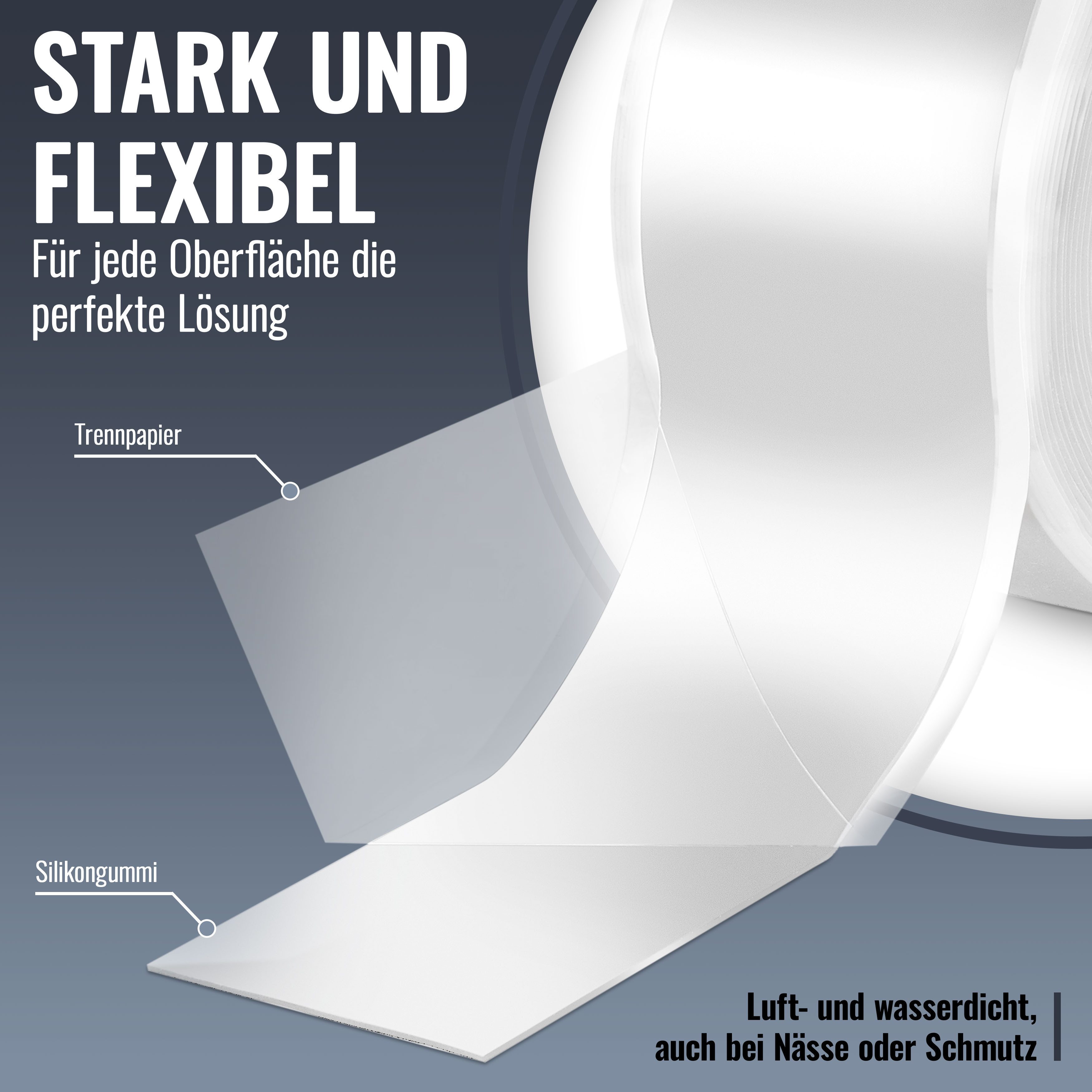 Poppstar Dichtband Silikonband selbstverschweißend zum Isolieren (Wasser, Luft, Strom) (2-St., Farbe weiß) Isolierband und Abdichtband 3m lang, 25mm breit – Bild 3 von 5