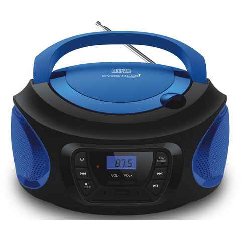Cyberlux CL-610 tragbarer CD-Player (CD, Kinder CD Player tragbar, Boombox, Musikbox, FM Radio mit MP3 USB)