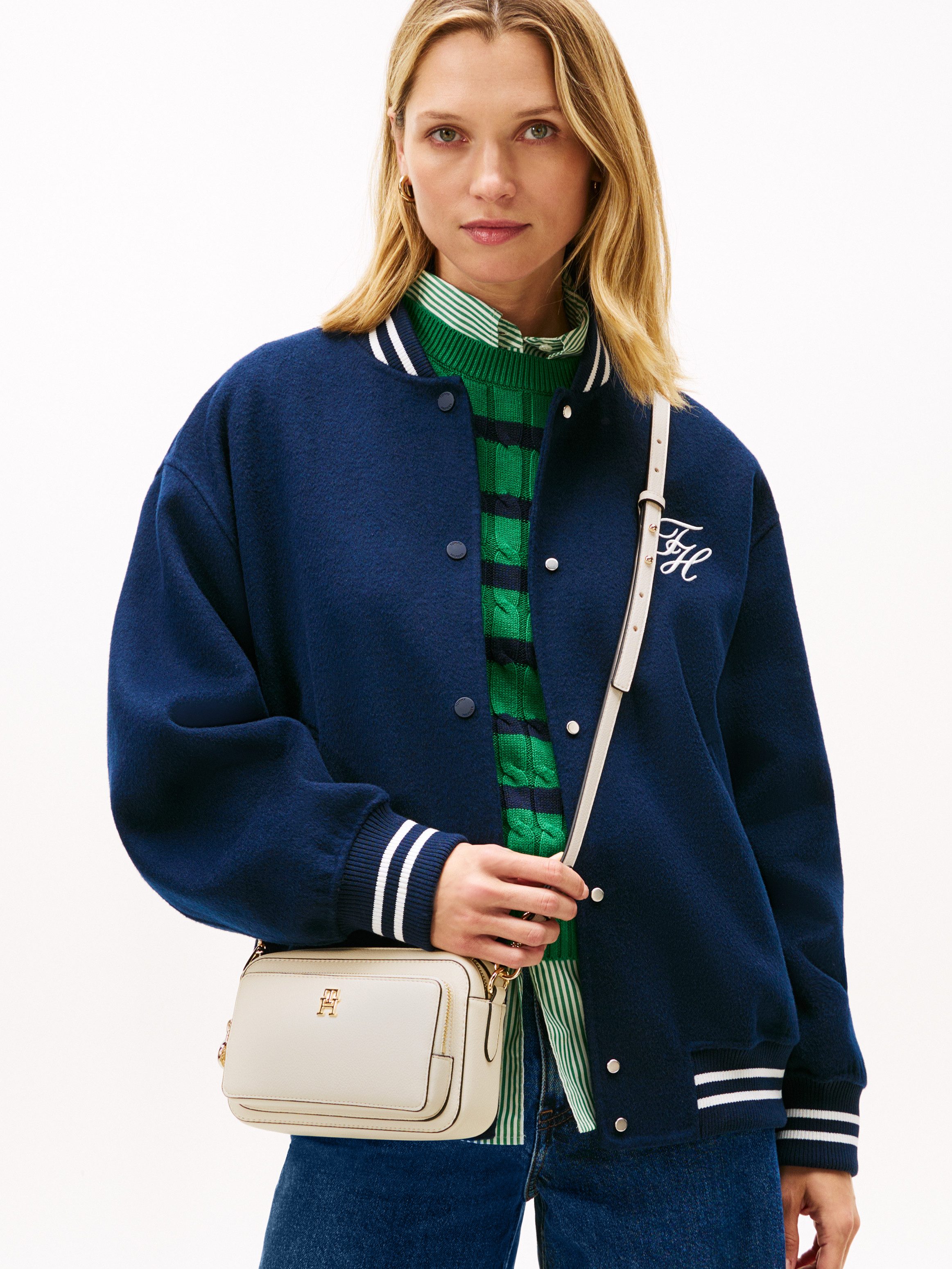 Tommy Hilfiger Umhängetasche TH ICON CAMERA BAG, Damen Schultertasche, Minibag mit TH-Logoemblem