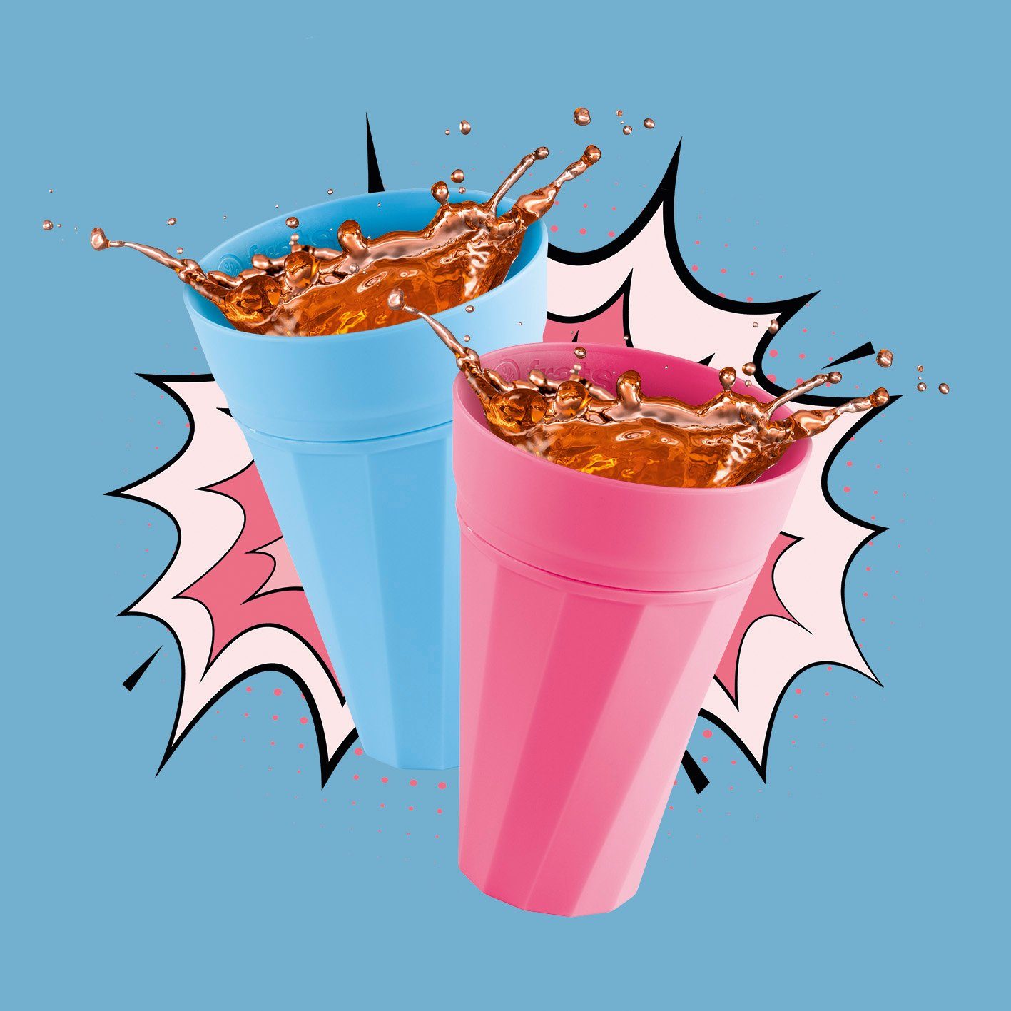 frats Becher - Pink Doppelwandiger - 6er-Set, Trinkbecher - Becher 300ml Kühlflüssigkeit, 300ml Selbstkühlend Mehrweg mit