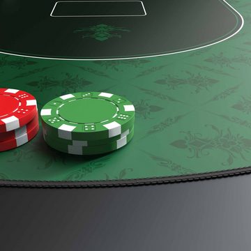CSL Spieltisch, XXL Pokermatte 100x60cm, ovale Poker Tischauflage, Pokertisch Auflage