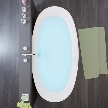 TroniTechnik Badewanne Freistehende Badewanne DOKOS, 180 x 100 x 60cm (L x B x H), (vormontiert, aus hochwertigem Sanitäracryl, Wärmespeichernd, 1-tlg), aus glasfaserversärktem Acryl, Überlauf-Ablauf, Push-to-open Abfluss