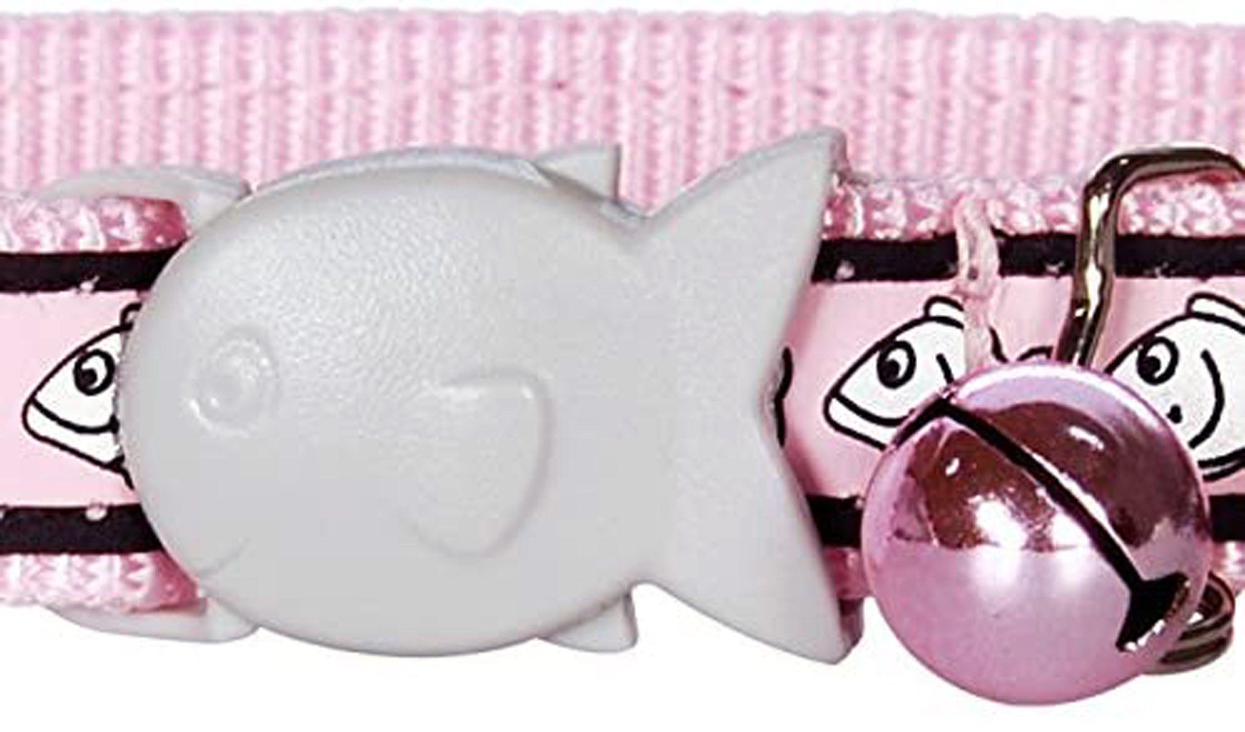 Sarcia.eu Katzen-Halsband Hellrosa rückstrahlendes Halsband mit Glöckchen für Katze 12mm, Nylonband