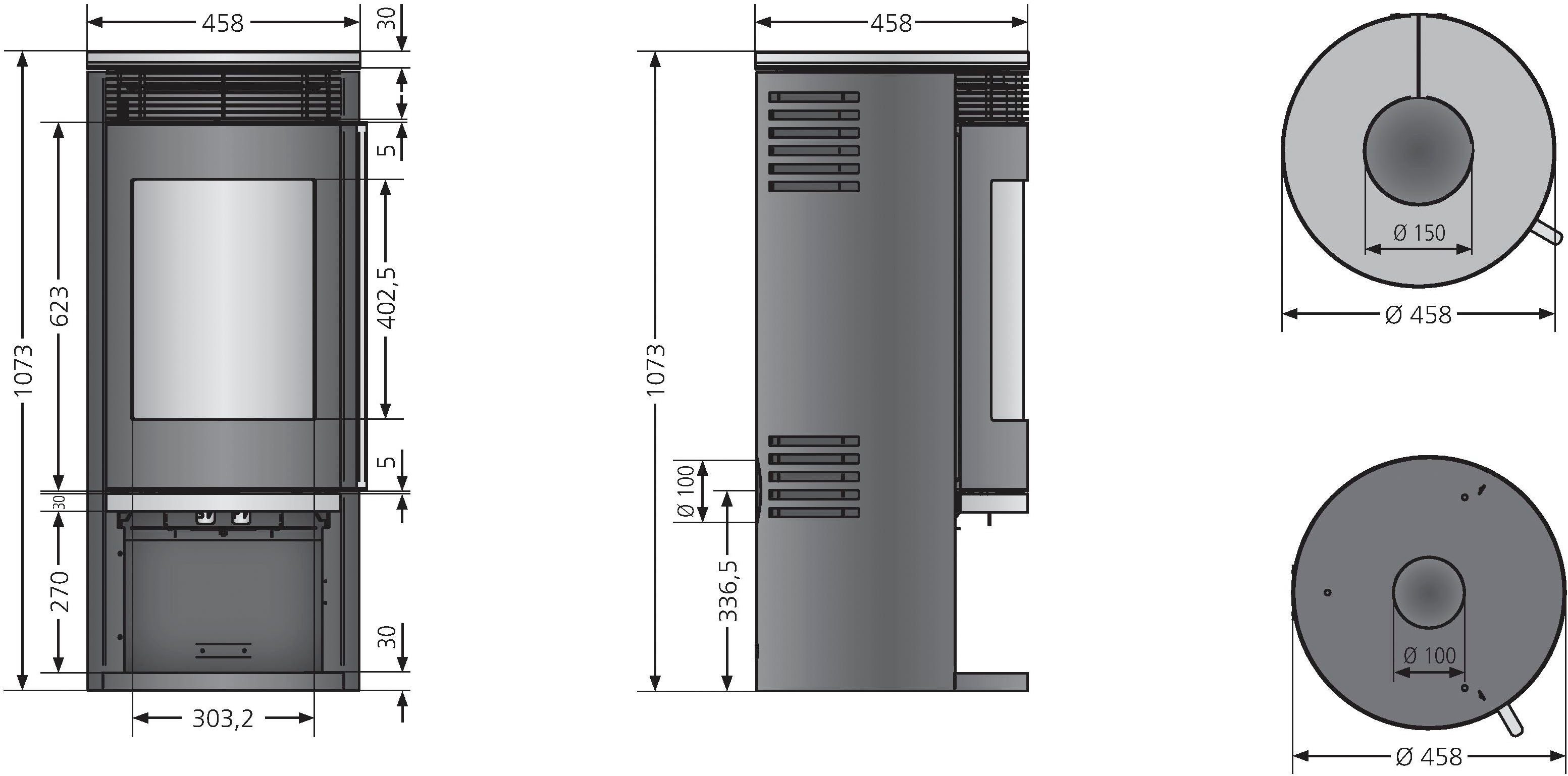 Oranier Kaminofen »Rota 2.0«, 5,5 kW, Zeitbrand
