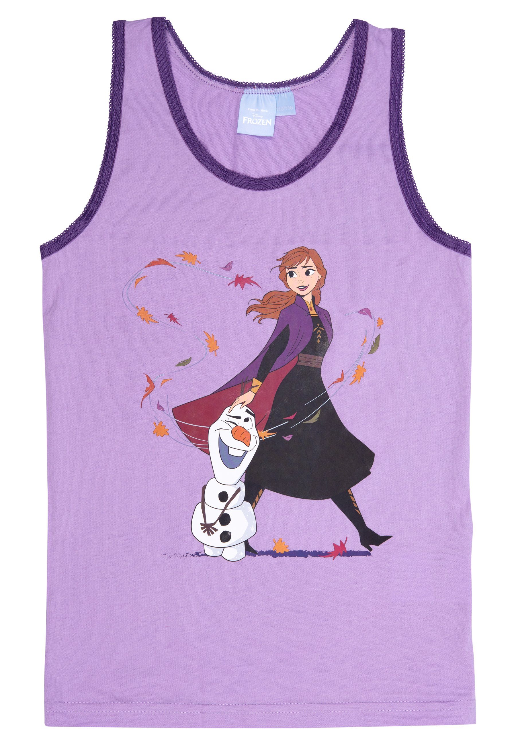United Labels® Unterhemd Disney 2er - Eiskönigin Frozen Lila Unterhemd Pack Die Mädchen