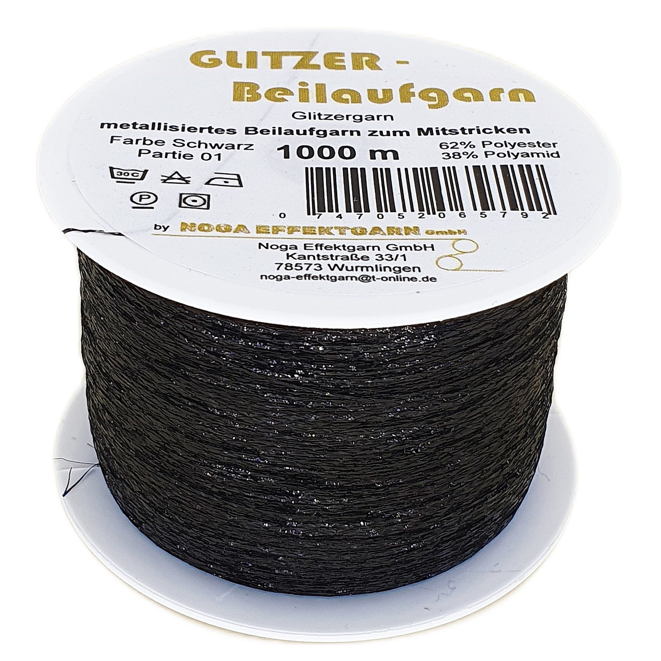 NOGA EFFEKTGARN GmbH Glitzer Beilaufgarn auf 1000 Meter Spule Effektgarn