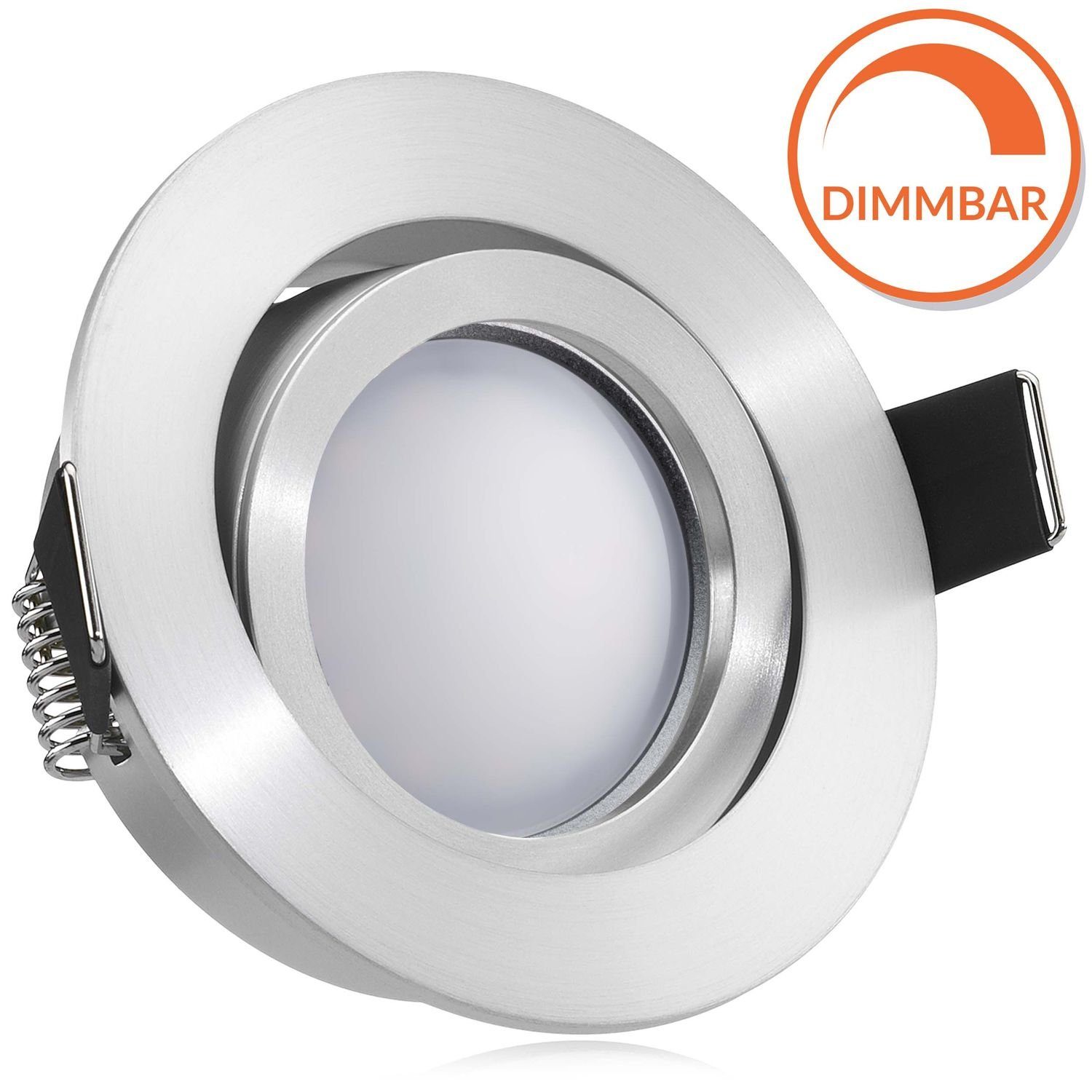 LEDANDO LED Einbaustrahler LED Einbaustrahler Set EXTRA FLACH (35mm) in Aluminium matt mit LED Ma