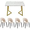 Beige Stühlen + Golden Tischbeine | Beige