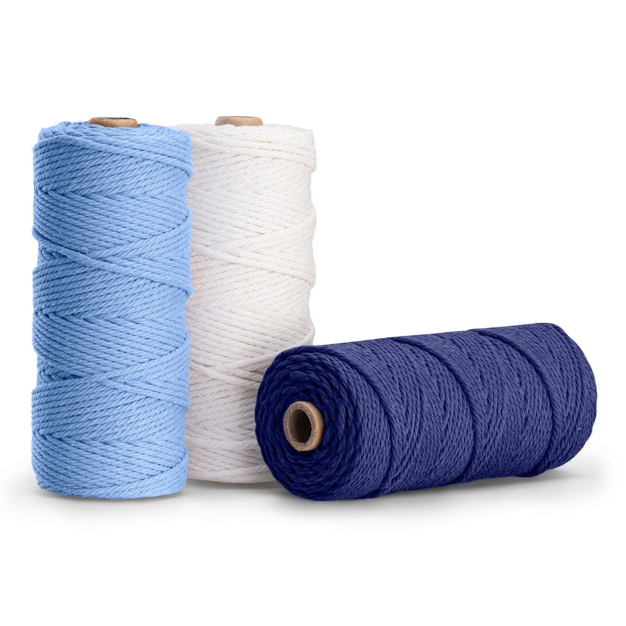 Navaris Makramee Garn 3er Set - Baumwollschnur für DIY Projekte Nähgarn, (1-St)