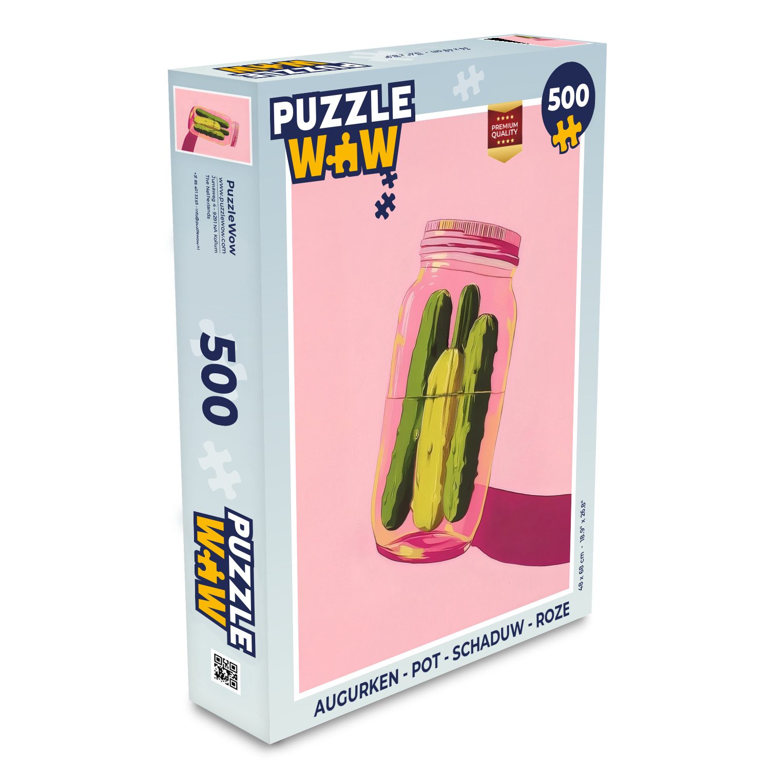 MuchoWow Puzzle Gewürzgurken - Topf - Farbton - Rosa, 500 Puzzleteile, Foto-Puzzle, Bilderrätsel, Puzzlespiele, Spielzeug