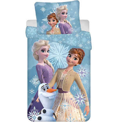 Bettwäsche Disney Frozen Bettwäsche Eiskönigin Anna Elsa Snow Kopfkissen Bettdeck, Disney Frozen, Renforcé, 2 teilig, 100% Baumwolle