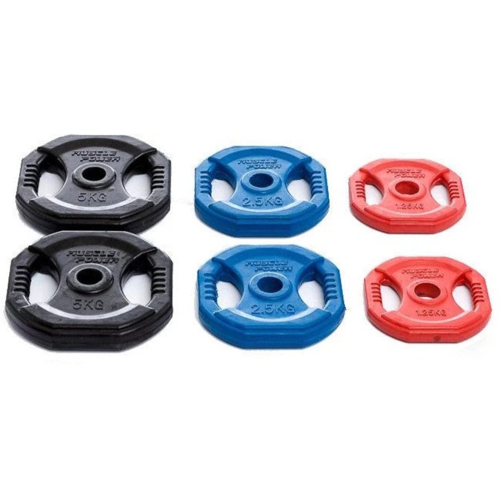 Muscle Power Hantelscheiben Muscle Power Aerobics Scheiben-Set 6-teilig Mehrfarbig 30 mm