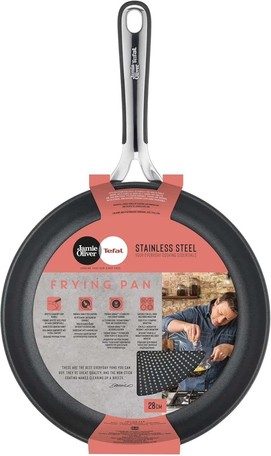 Tefal Bratpfanne Groupe SEB Pfanne 28cm JO, (1-tlg), Hochwertige Antihaftbeschichtung, für alle Herdarten