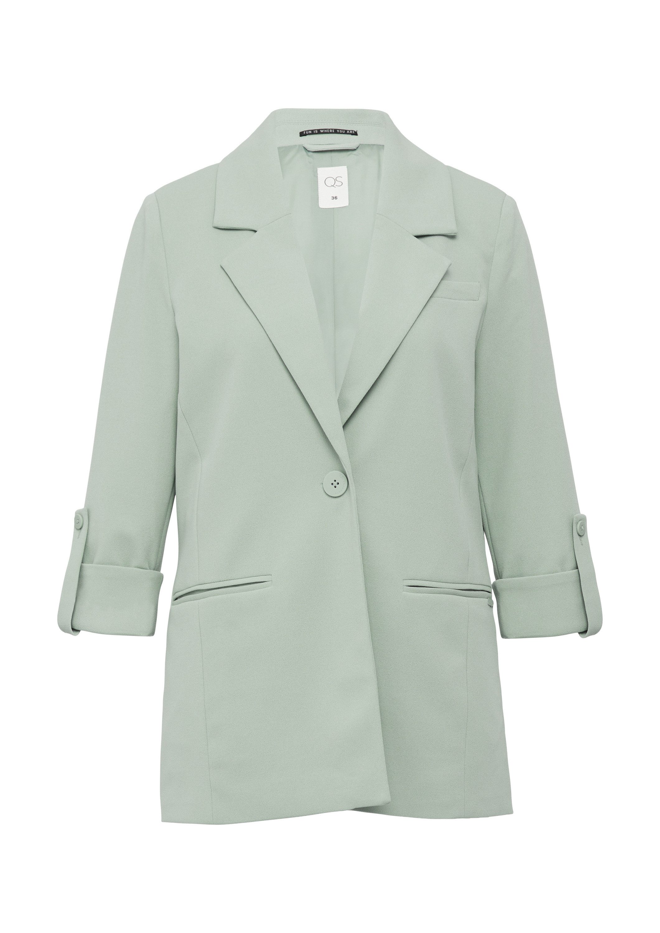 QS Jackenblazer Indoor-Blazer Interlock-Blazer mit Krempelarm günstig online kaufen