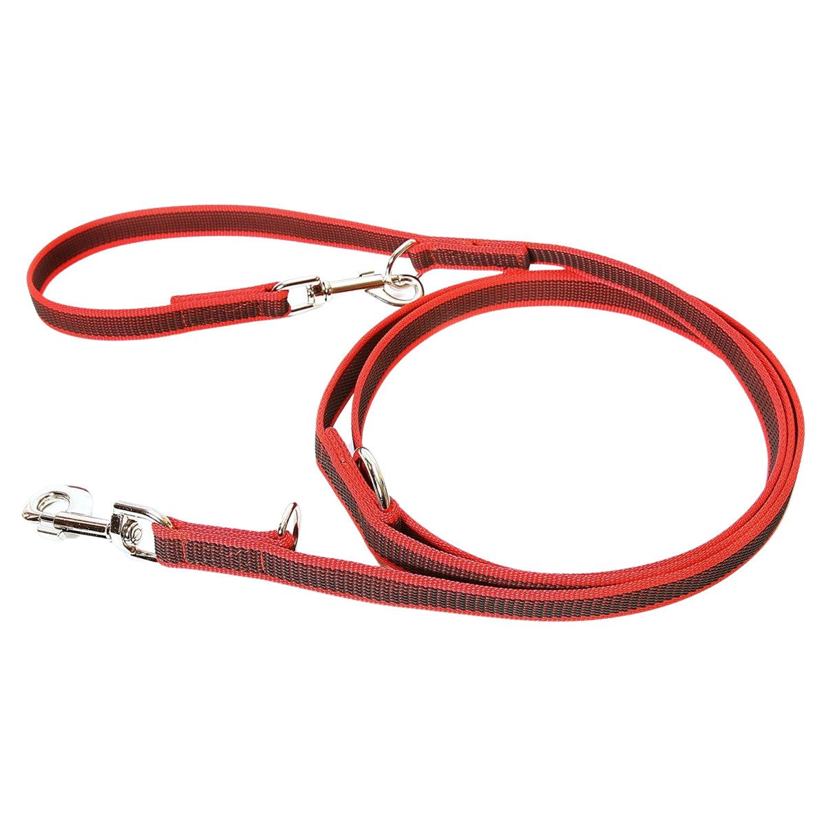 Julius-K9 Hundeleine Leine Super Grip, doppelt verstellbar, rot